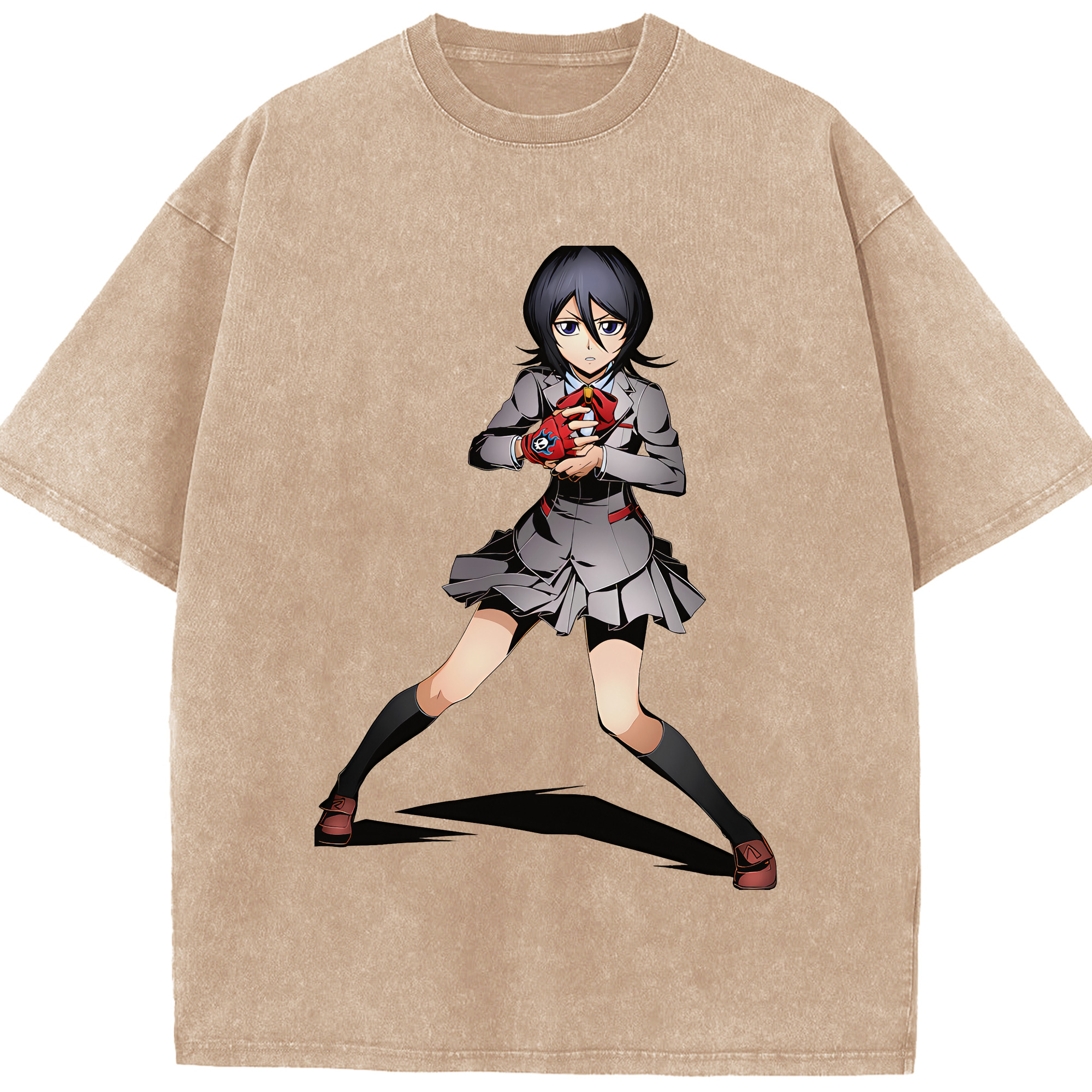 （画像用） ブリーチ 朽木ルキア BLEACH Kuchiki Rukia 綿100% ヴィンテージ風 半袖Tシャツ（フロントプリント）