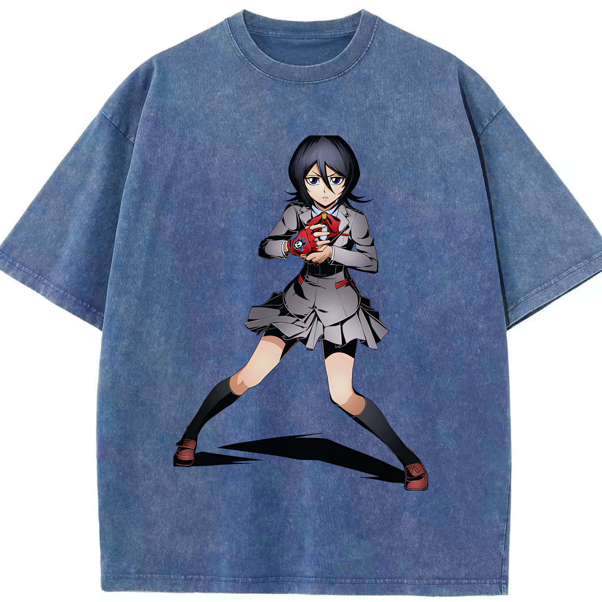 （画像用） ブリーチ 朽木ルキア BLEACH Kuchiki Rukia 綿100% ヴィンテージ風 半袖Tシャツ（フロントプリント）