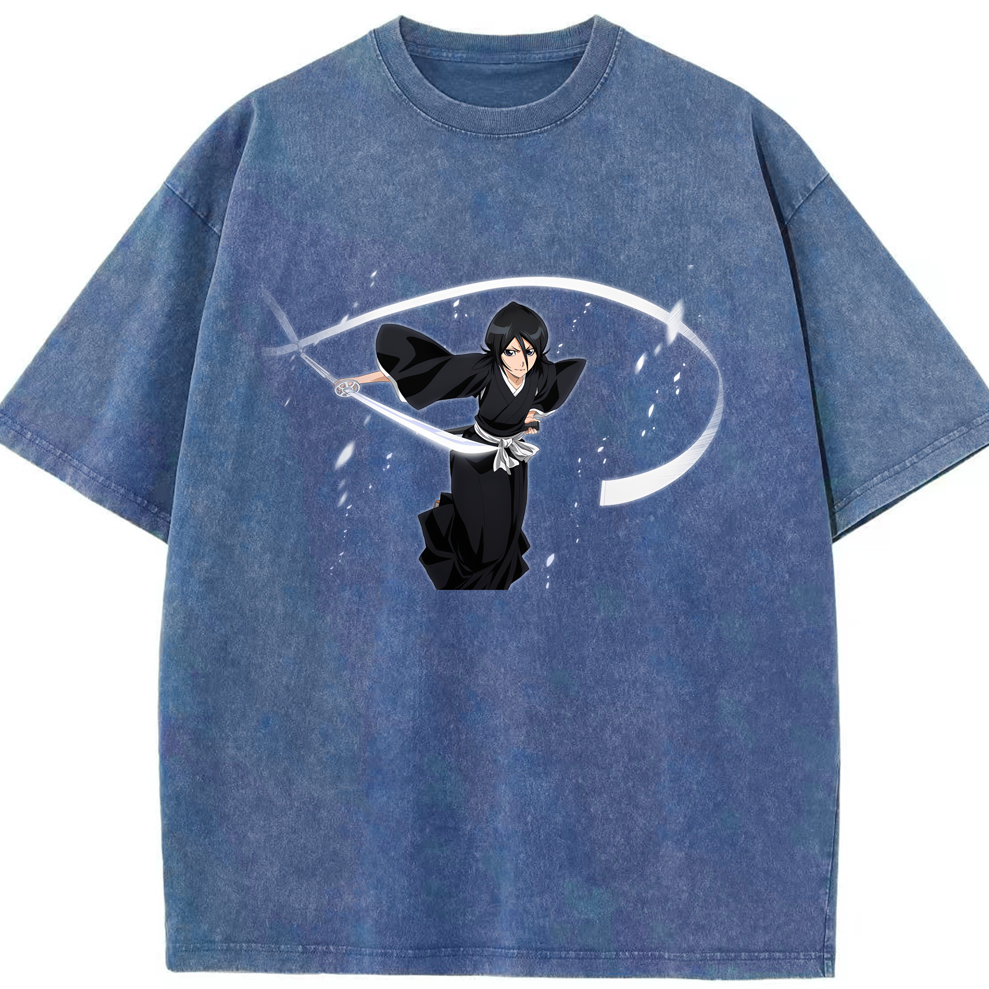 （画像用） ブリーチ 朽木ルキア BLEACH Kuchiki Rukia 綿100% ヴィンテージ風 半袖Tシャツ（フロントプリント）