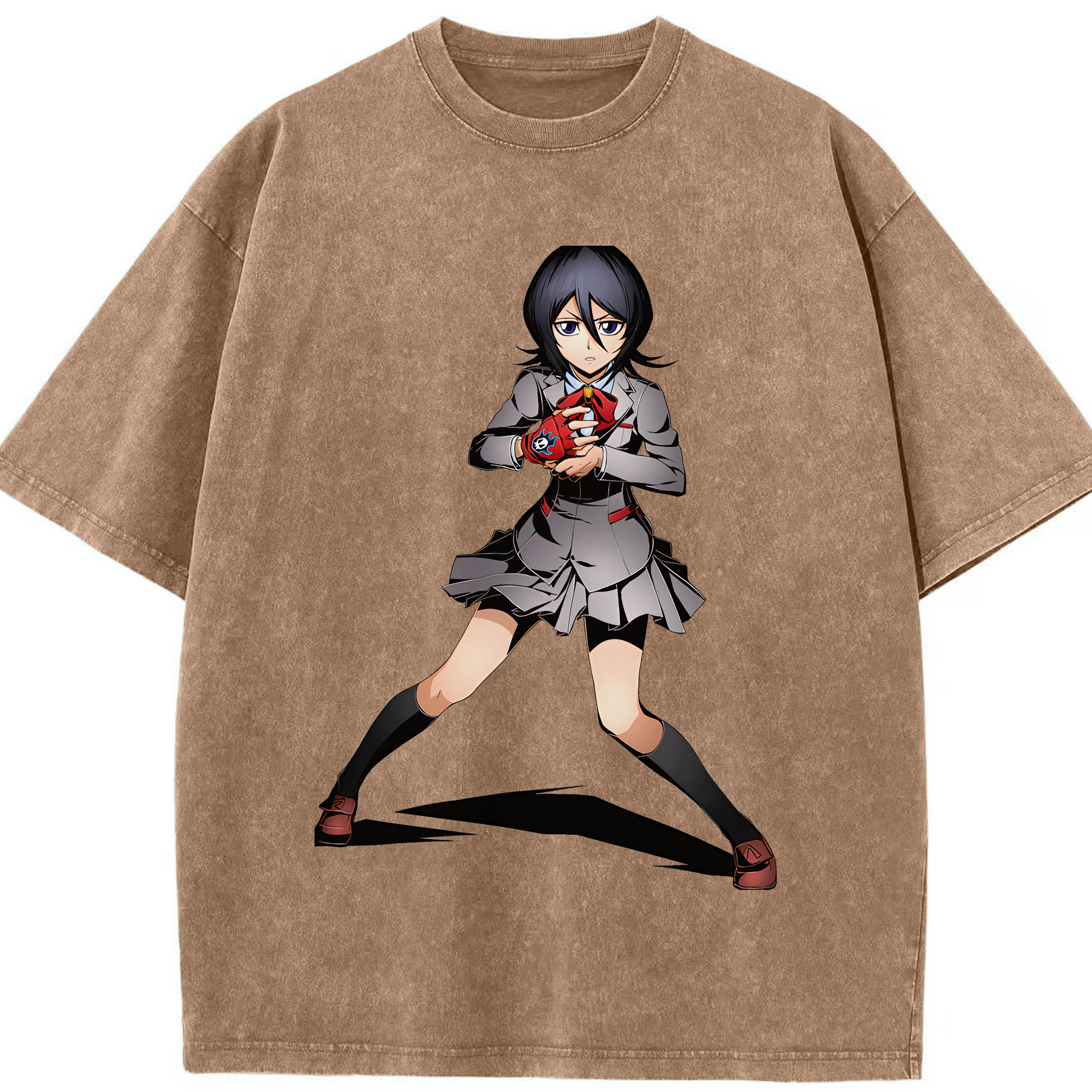 （画像用） ブリーチ 朽木ルキア BLEACH Kuchiki Rukia 綿100% ヴィンテージ風 半袖Tシャツ（フロントプリント）
