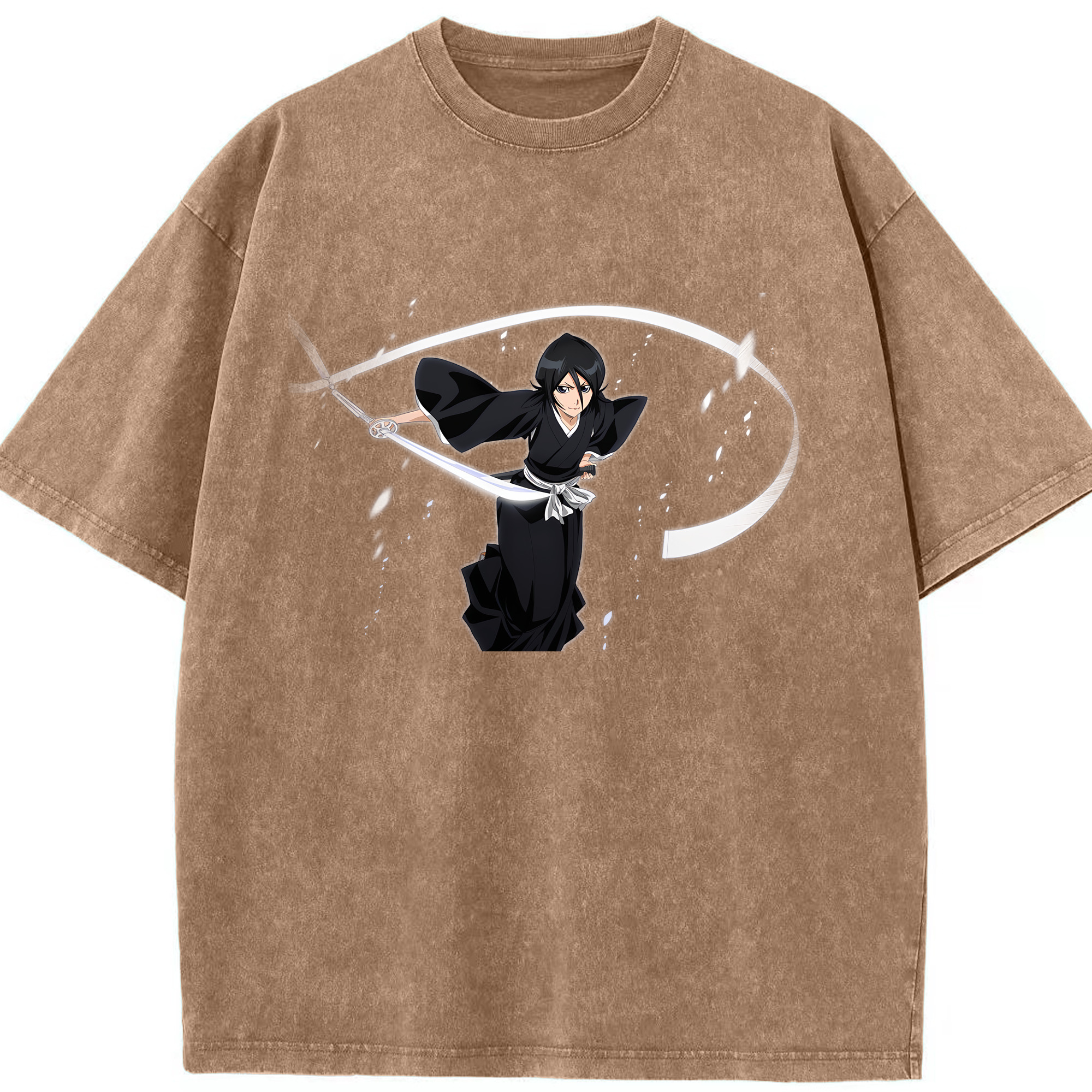 （画像用） ブリーチ 朽木ルキア BLEACH Kuchiki Rukia 綿100% ヴィンテージ風 半袖Tシャツ（フロントプリント）