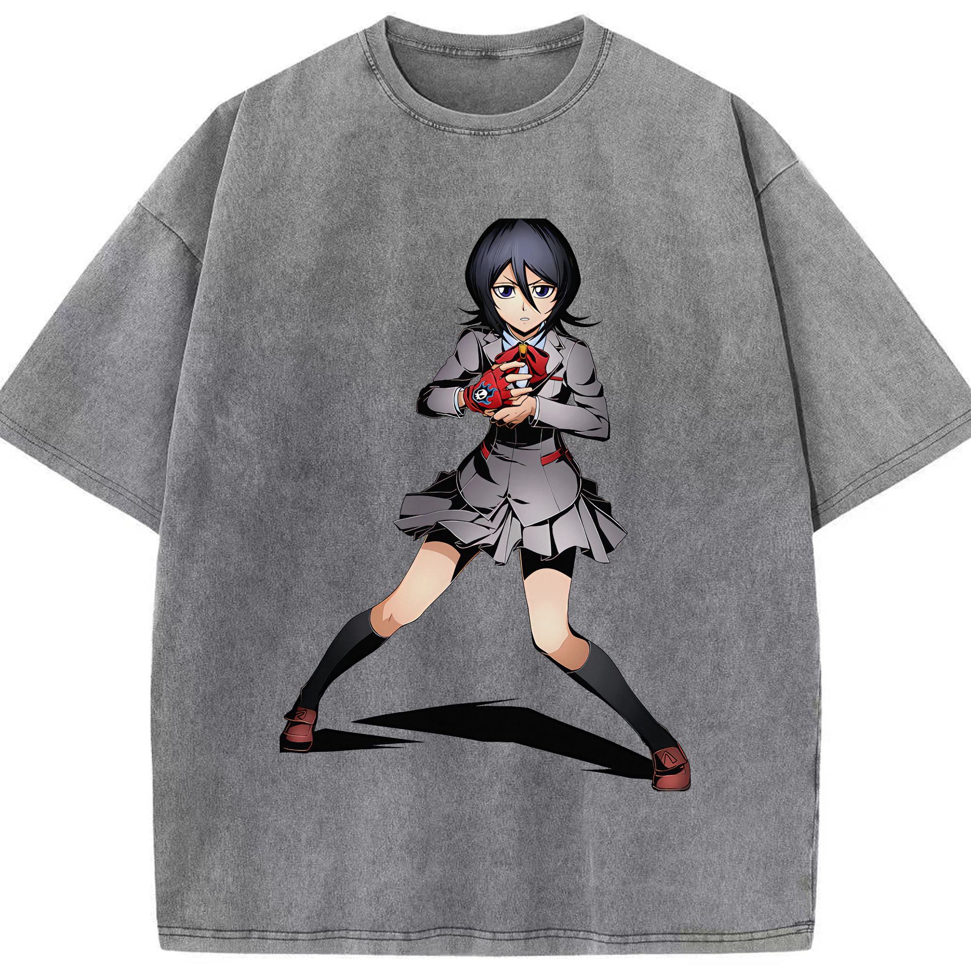 （画像用） ブリーチ 朽木ルキア BLEACH Kuchiki Rukia 綿100% ヴィンテージ風 半袖Tシャツ（フロントプリント）