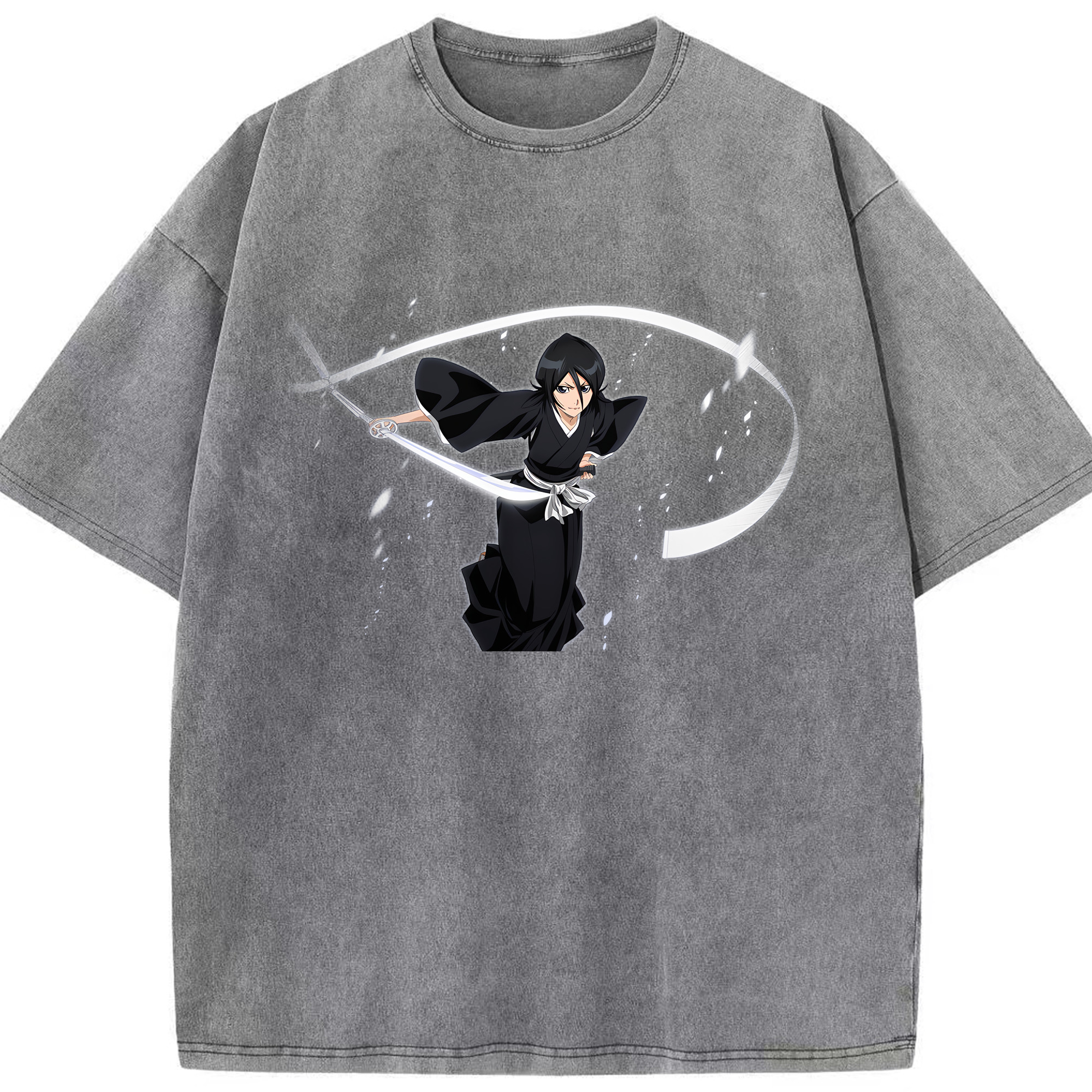 （画像用） ブリーチ 朽木ルキア BLEACH Kuchiki Rukia 綿100% ヴィンテージ風 半袖Tシャツ（フロントプリント）