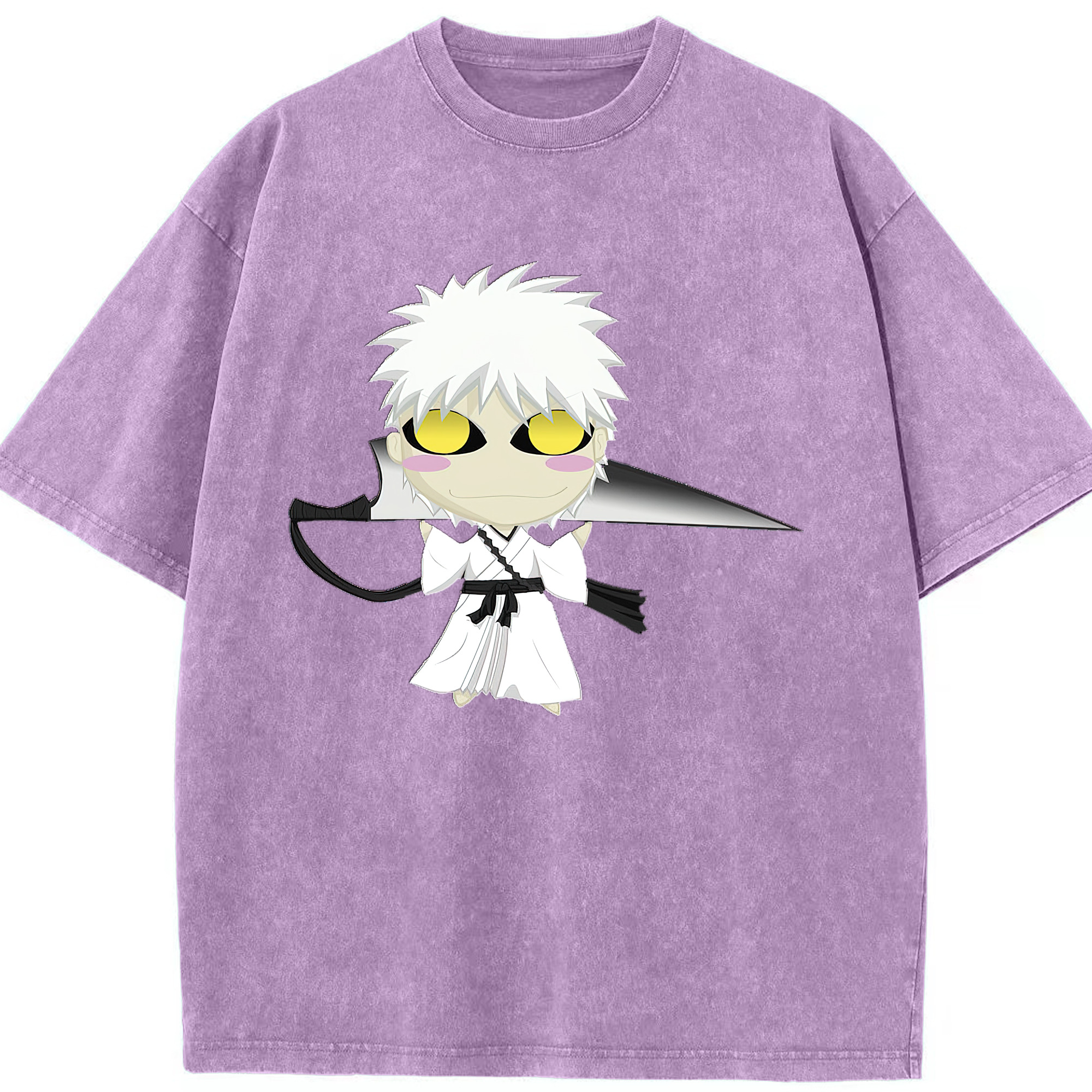 （画像用） ブリーチ 黒崎一護（くろさき いちご）BLEACH Kurosaki Ichigo 綿100% ヴィンテージ風 半袖Tシャツ（フロントプリント）