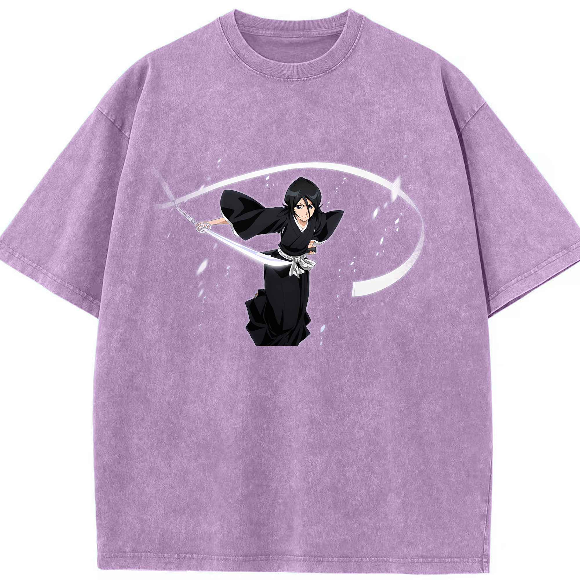 （画像用） ブリーチ 朽木ルキア BLEACH Kuchiki Rukia 綿100% ヴィンテージ風 半袖Tシャツ（フロントプリント）