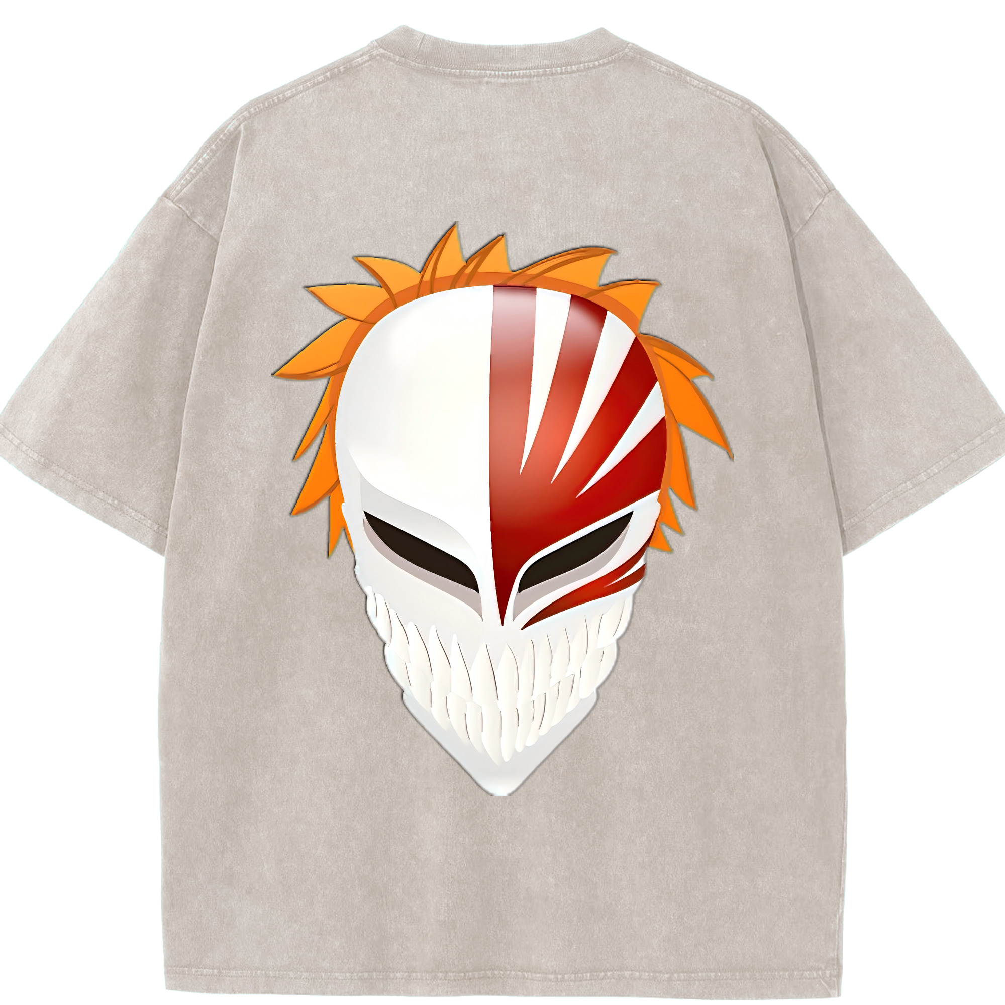 （画像用） ブリーチ 黒崎一護（くろさき いちご）BLEACH Kurosaki Ichigo 綿100% ヴィンテージ風 半袖Tシャツ（背面プリント）