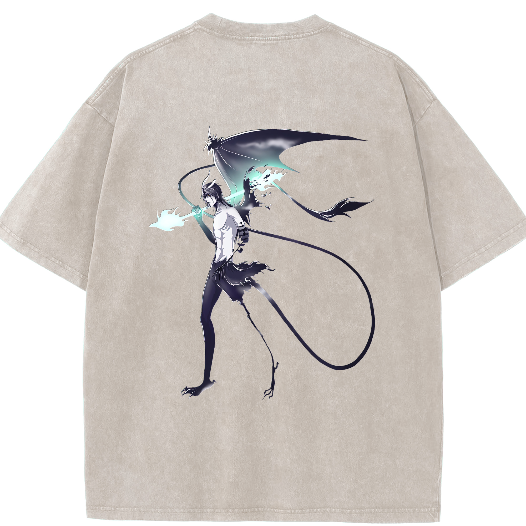 （画像用） ブリーチ ウルキオラ·シファー BLEACH Ulquiorra cifer 綿100% ヴィンテージ風 半袖Tシャツ（背面プリント）