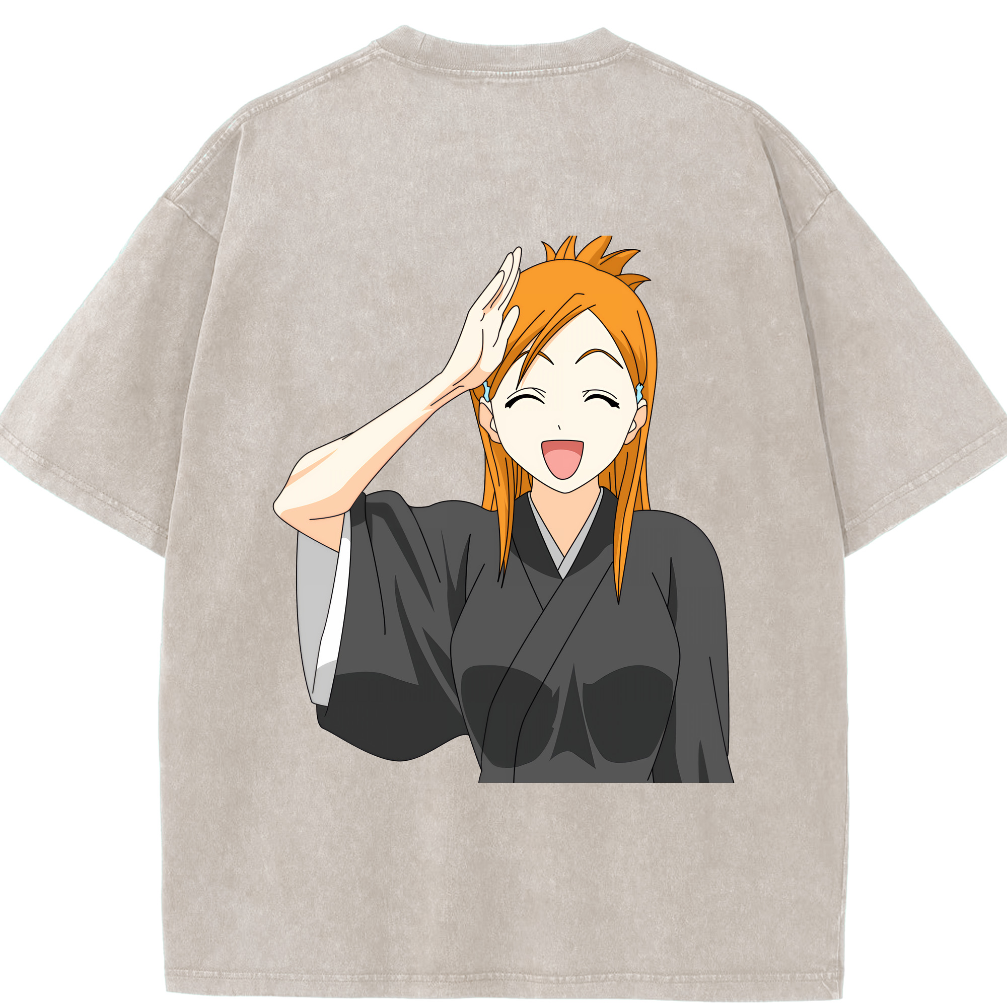 （画像用） ブリーチ 井上織姫（いのうえおりひめ） BLEACH Inoue Orihime 綿100% ヴィンテージ風 半袖Tシャツ（背面プリント）