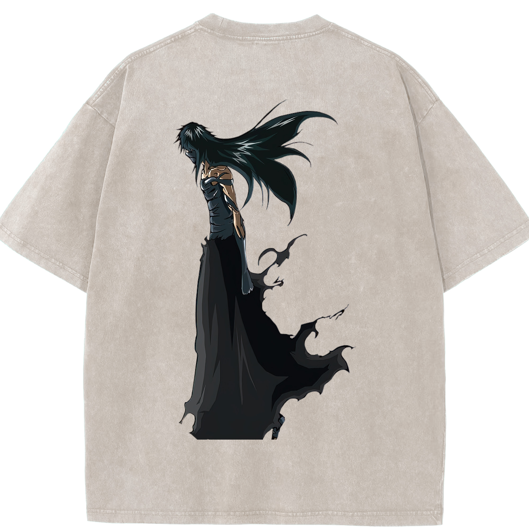 （画像用） ブリーチ 黒崎一護（くろさき いちご）BLEACH Kurosaki Ichigo 綿100% ヴィンテージ風 半袖Tシャツ（背面プリント）
