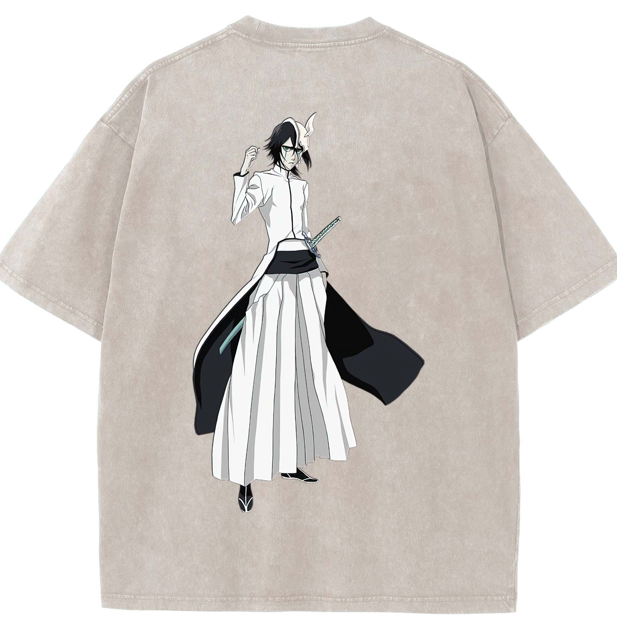 （画像用） ブリーチ ウルキオラ·シファー BLEACH Ulquiorra cifer 綿100% ヴィンテージ風 半袖Tシャツ（背面プリント）