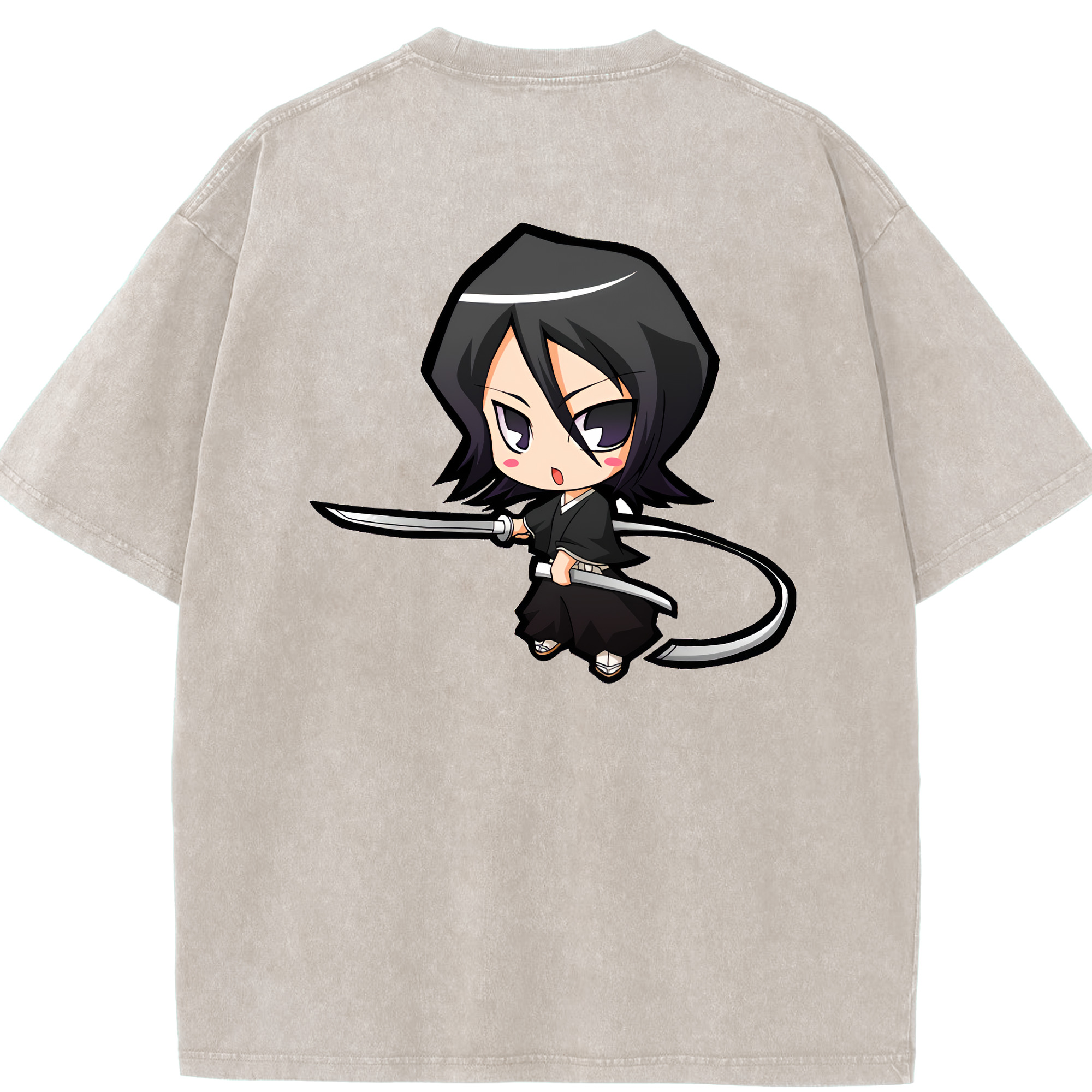 （画像用） ブリーチ 朽木ルキア BLEACH Kuchiki Rukia 綿100% ヴィンテージ風 半袖Tシャツ（背面プリント）