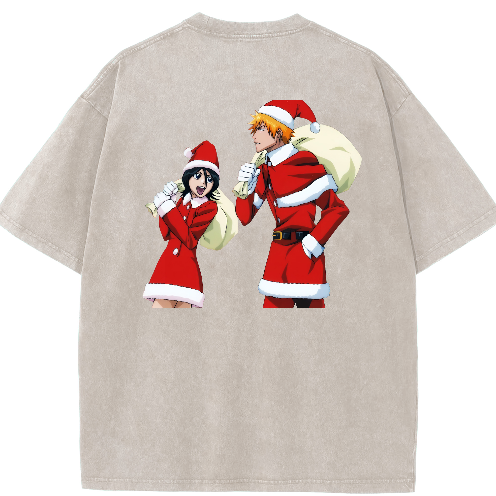 （画像用） ブリーチ 朽木ルキア BLEACH Kuchiki Rukia 綿100% ヴィンテージ風 半袖Tシャツ（背面プリント）