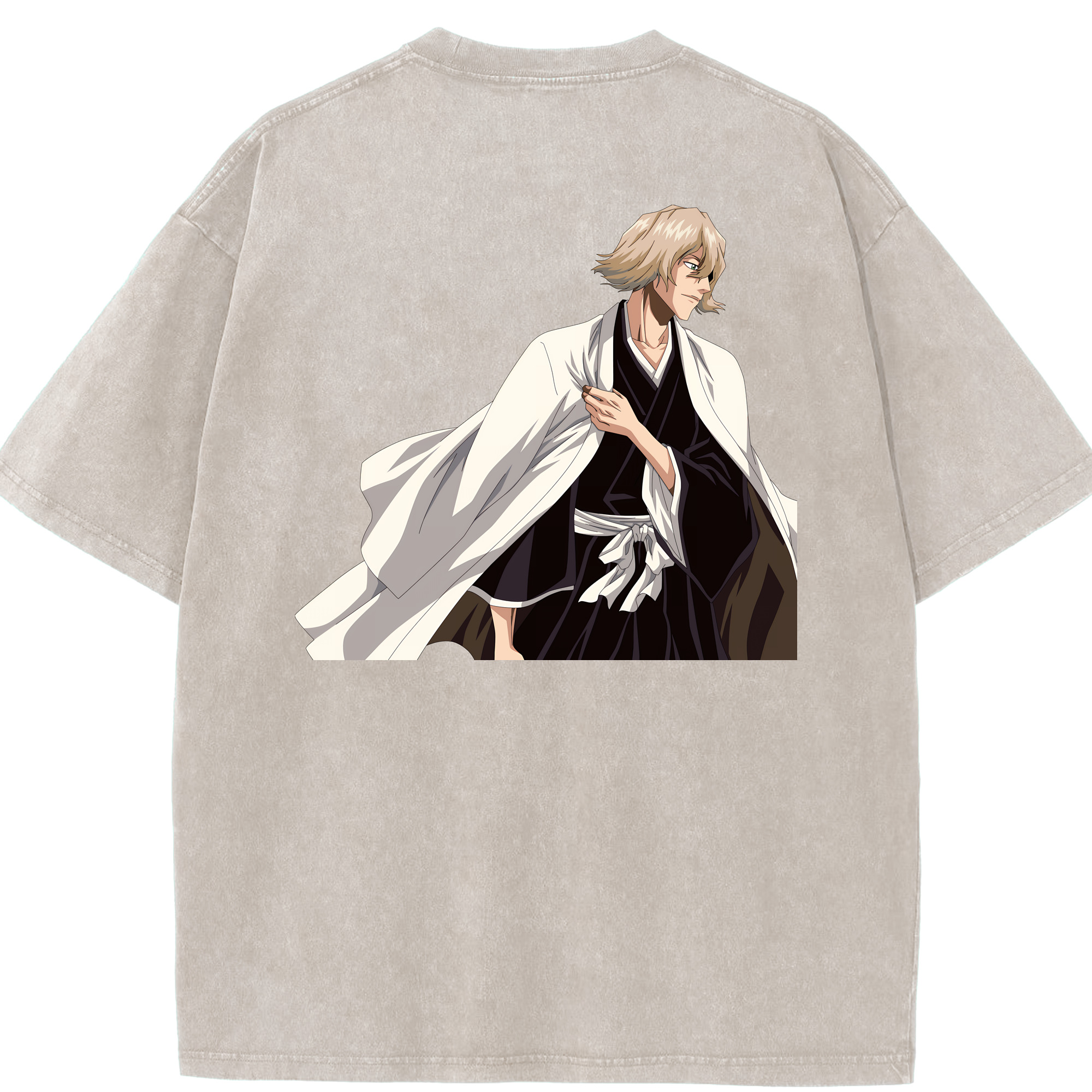 （画像用） "ブリーチ 浦原 喜助（うらはら きすけ） BLEACH Urahara Kisuke " 綿100% ヴィンテージ風 半袖Tシャツ（背面プリント）