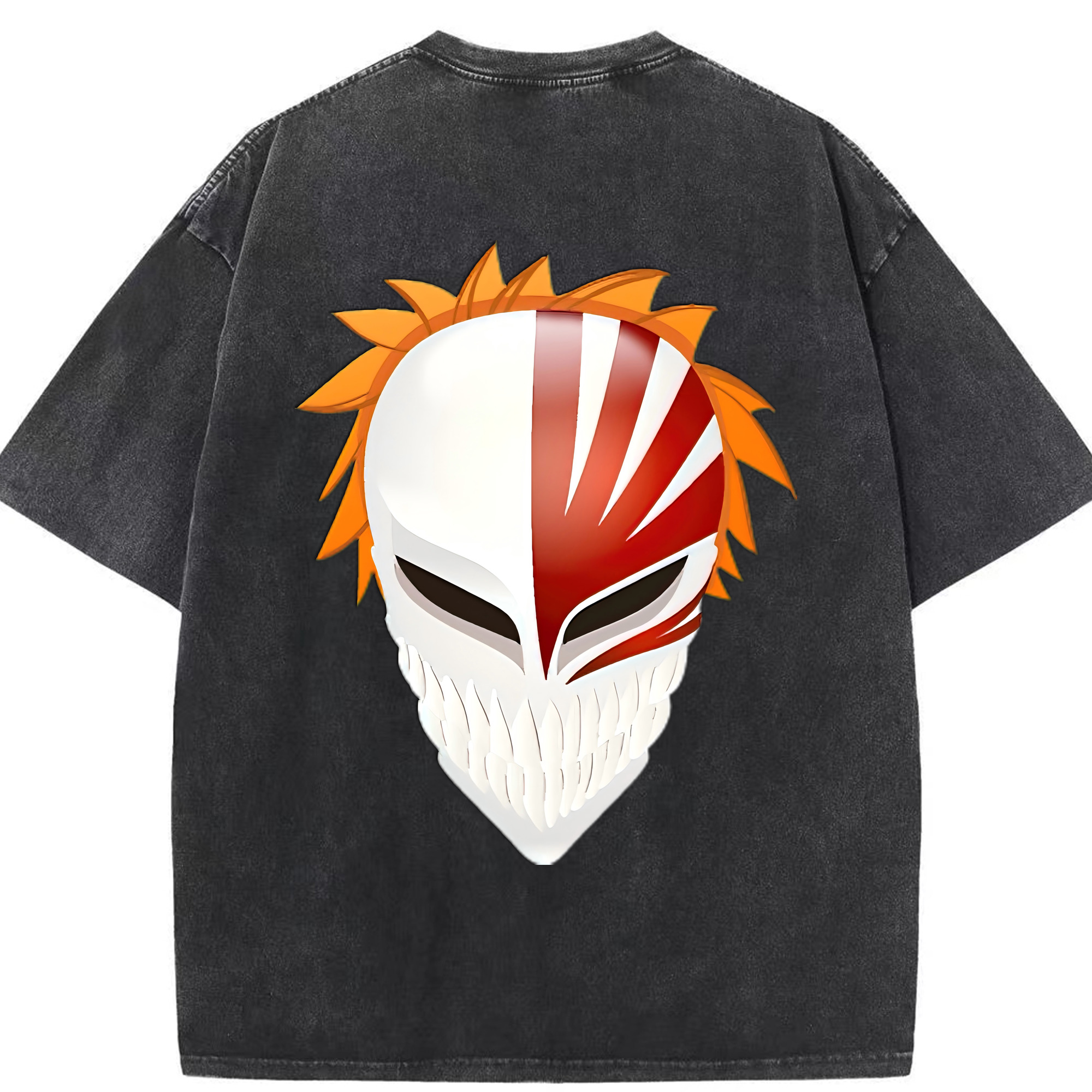 （画像用） ブリーチ 黒崎一護（くろさき いちご）BLEACH Kurosaki Ichigo 綿100% ヴィンテージ風 半袖Tシャツ（背面プリント）