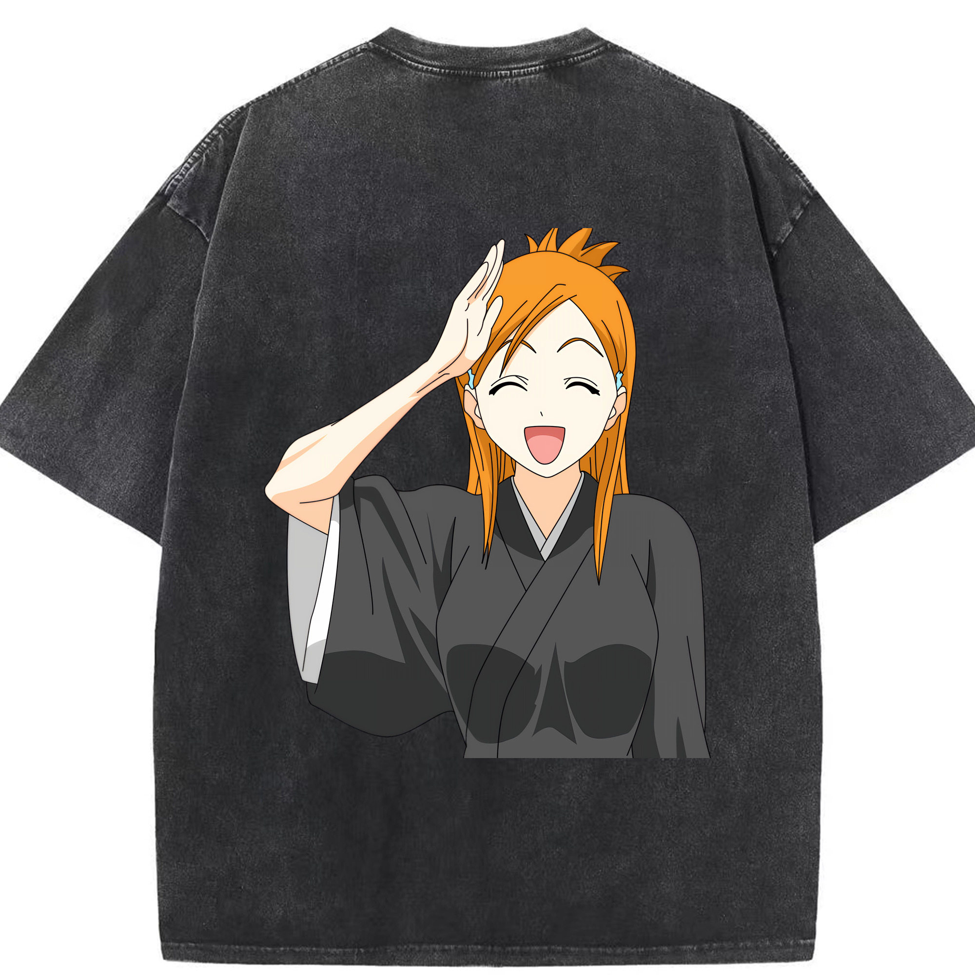 （画像用） ブリーチ 井上織姫（いのうえおりひめ） BLEACH Inoue Orihime 綿100% ヴィンテージ風 半袖Tシャツ（背面プリント）