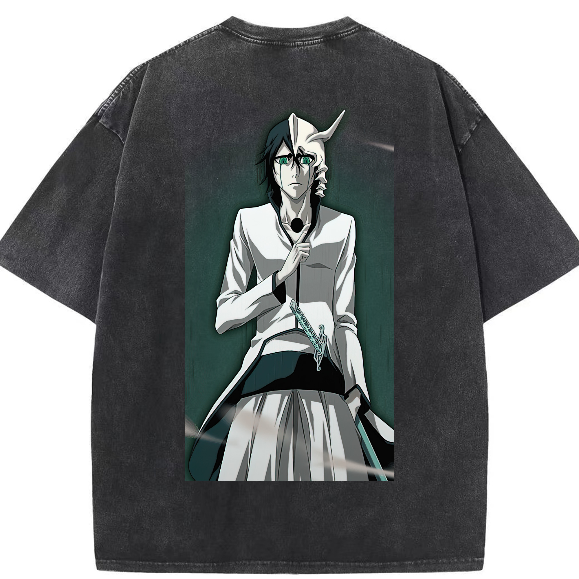 （画像用） ブリーチ ウルキオラ·シファー BLEACH Ulquiorra cifer 綿100% ヴィンテージ風 半袖Tシャツ（背面プリント）