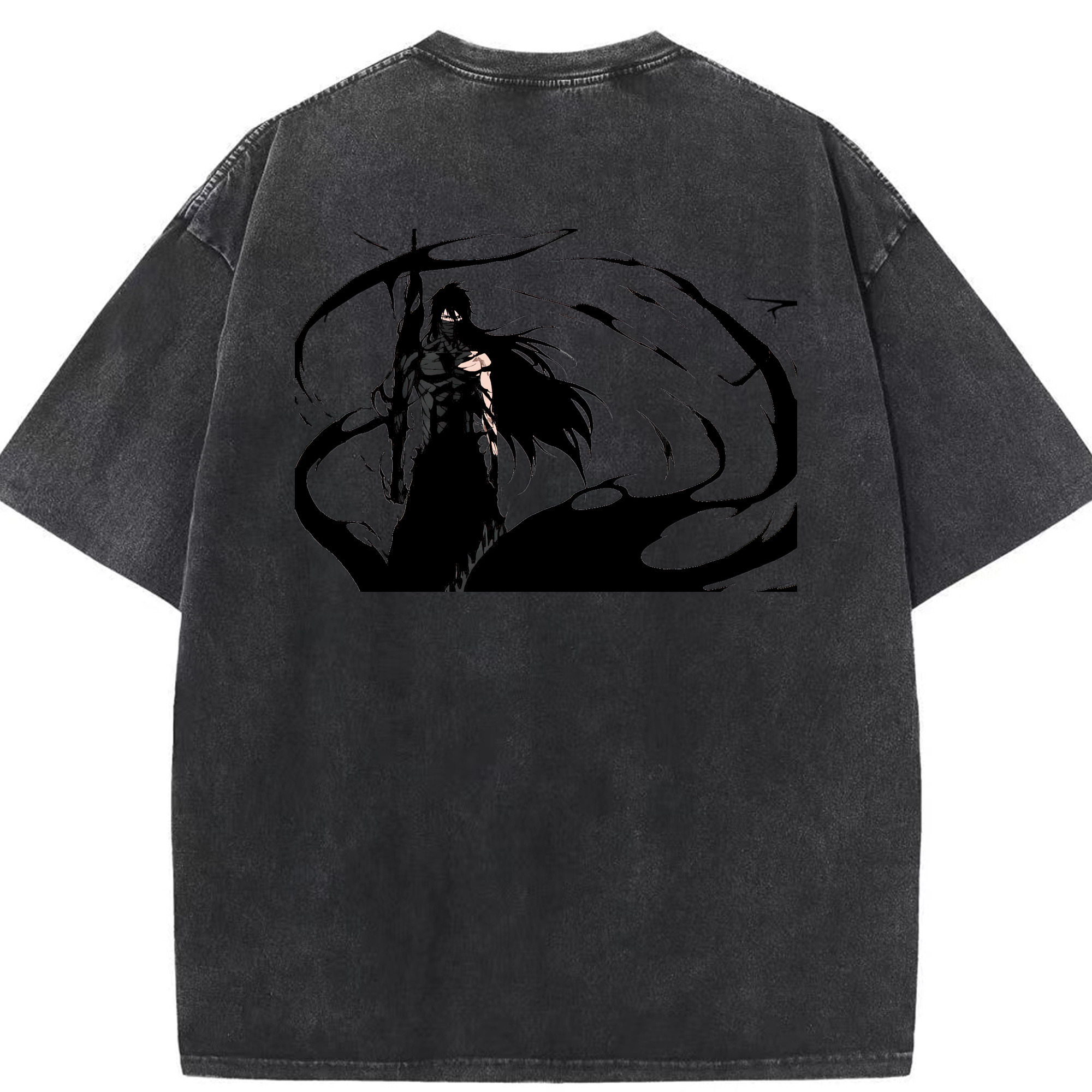（画像用） ブリーチ 黒崎一護（くろさき いちご）BLEACH Kurosaki Ichigo 綿100% ヴィンテージ風 半袖Tシャツ（背面プリント）