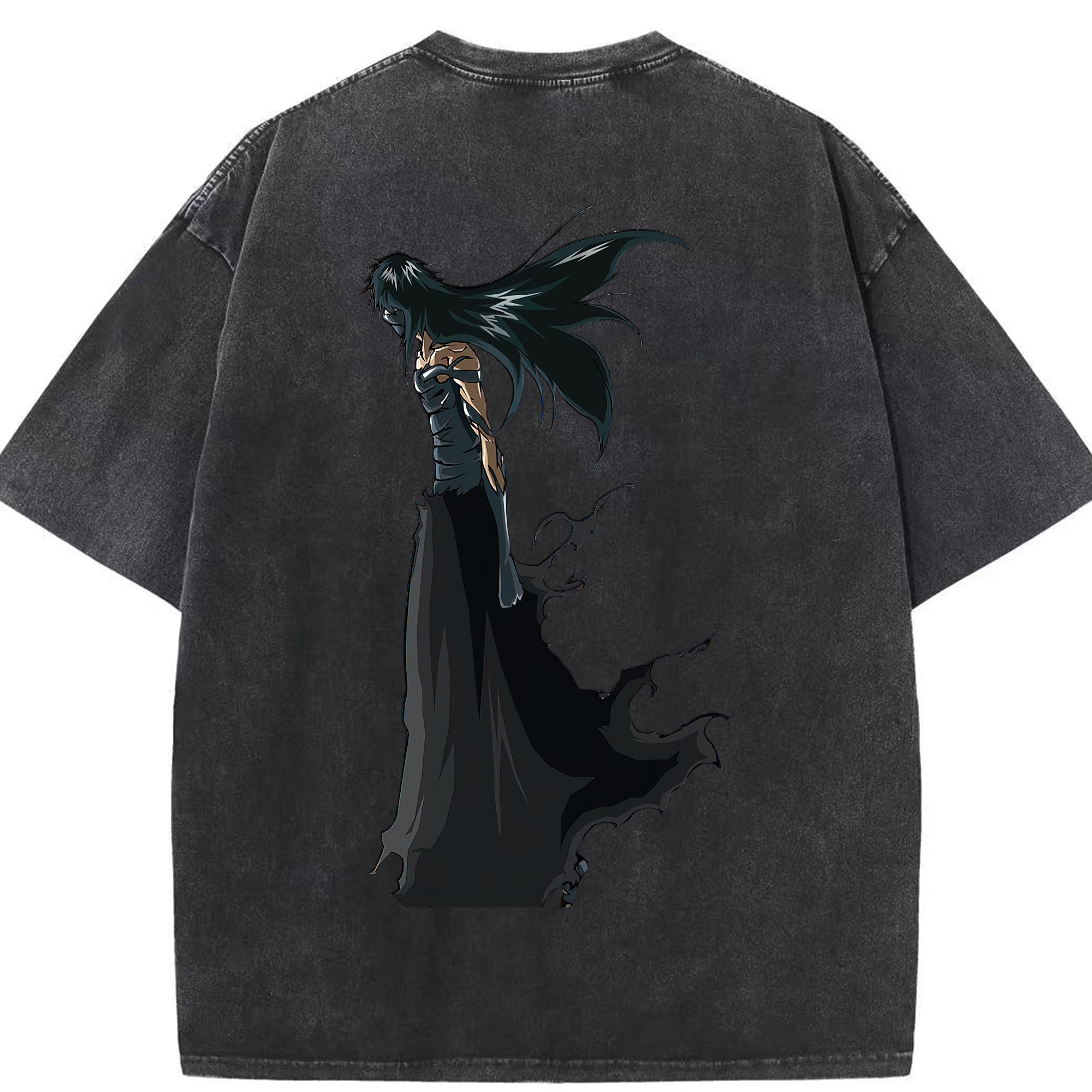 （画像用） ブリーチ 黒崎一護（くろさき いちご）BLEACH Kurosaki Ichigo 綿100% ヴィンテージ風 半袖Tシャツ（背面プリント）