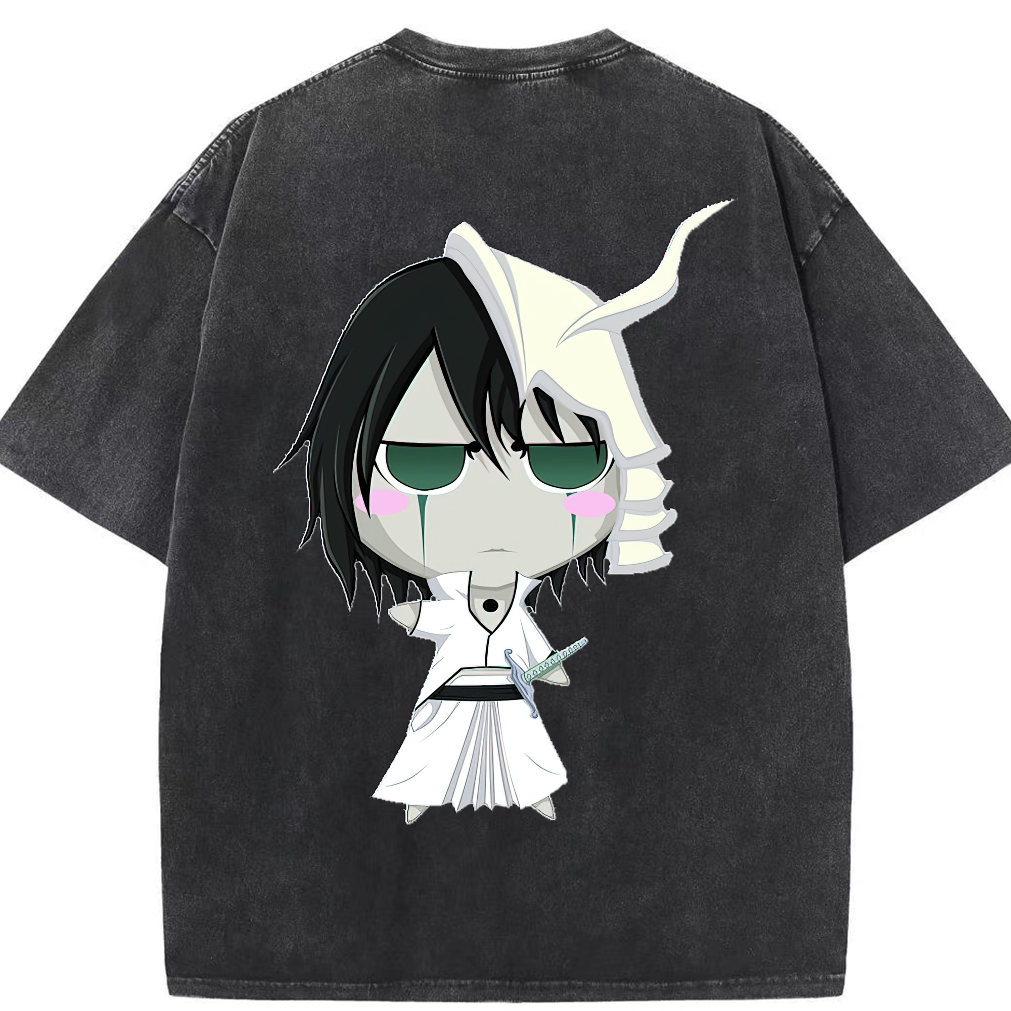 （画像用） ブリーチ ウルキオラ·シファー BLEACH Ulquiorra cifer 綿100% ヴィンテージ風 半袖Tシャツ（背面プリント）