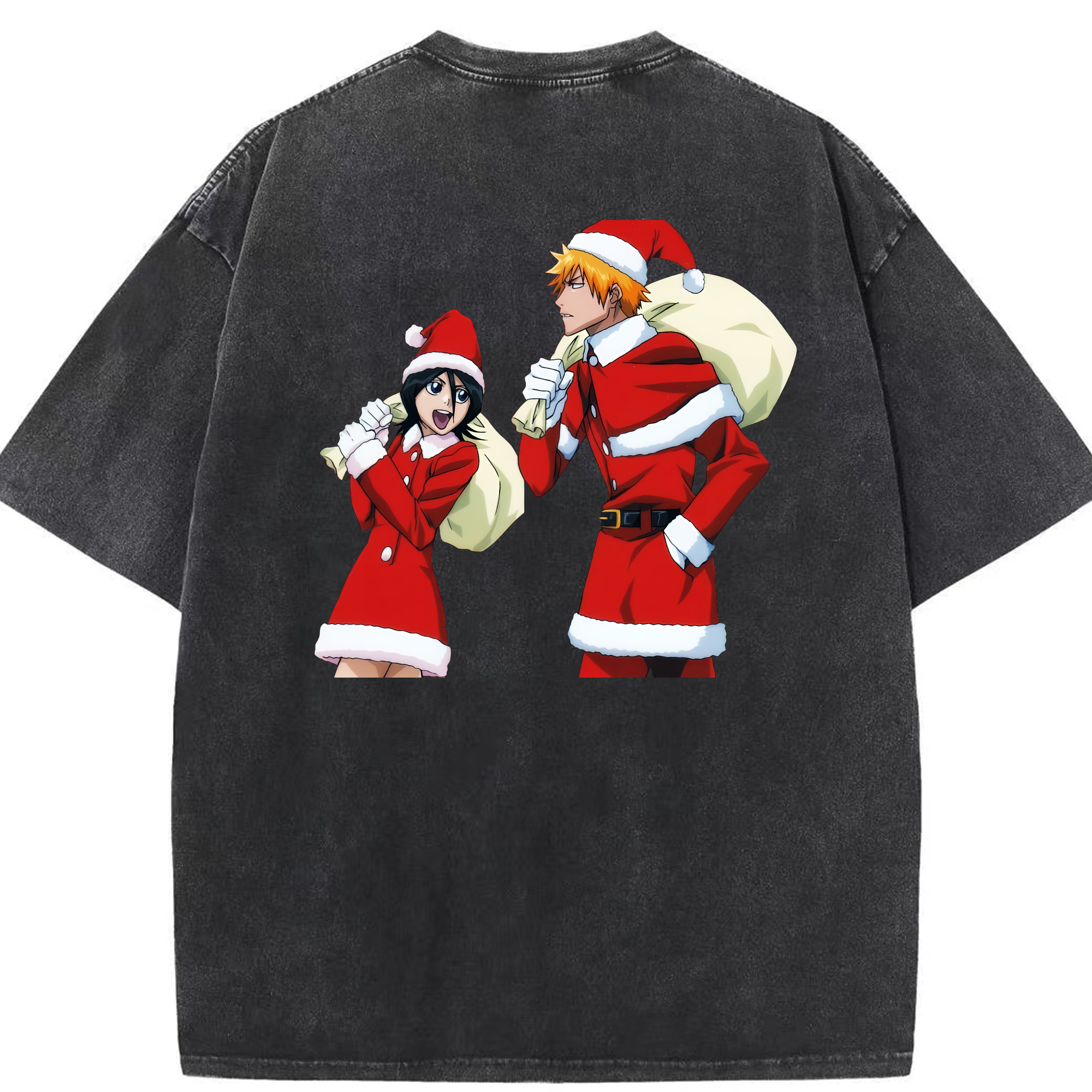 （画像用） ブリーチ 朽木ルキア BLEACH Kuchiki Rukia 綿100% ヴィンテージ風 半袖Tシャツ（背面プリント）