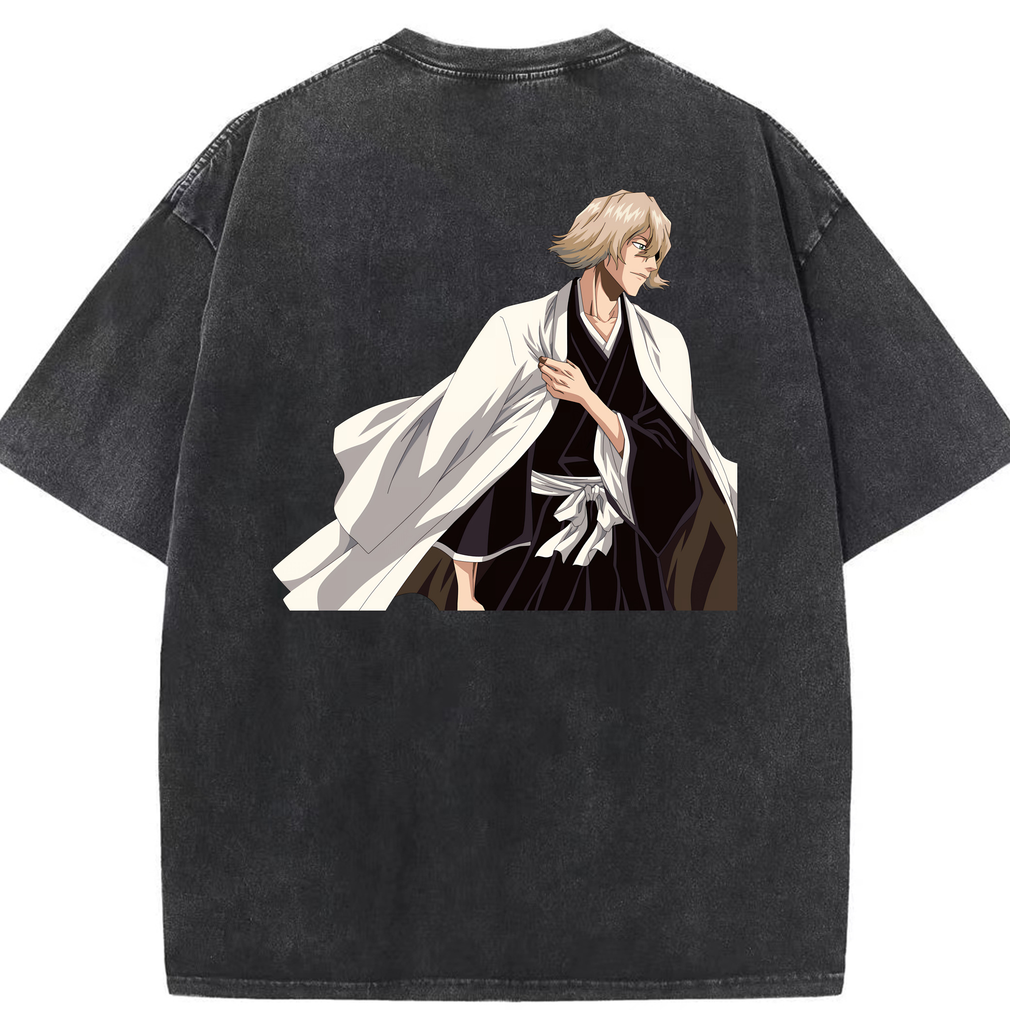 （画像用） "ブリーチ 浦原 喜助（うらはら きすけ） BLEACH Urahara Kisuke " 綿100% ヴィンテージ風 半袖Tシャツ（背面プリント）