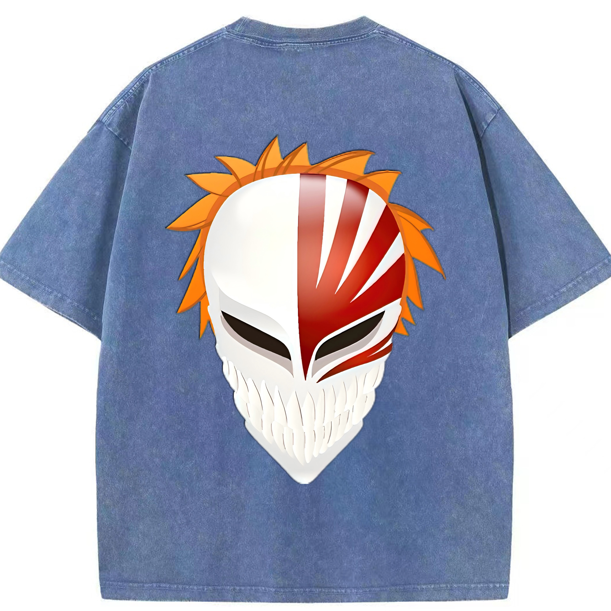 （画像用） ブリーチ 黒崎一護（くろさき いちご）BLEACH Kurosaki Ichigo 綿100% ヴィンテージ風 半袖Tシャツ（背面プリント）