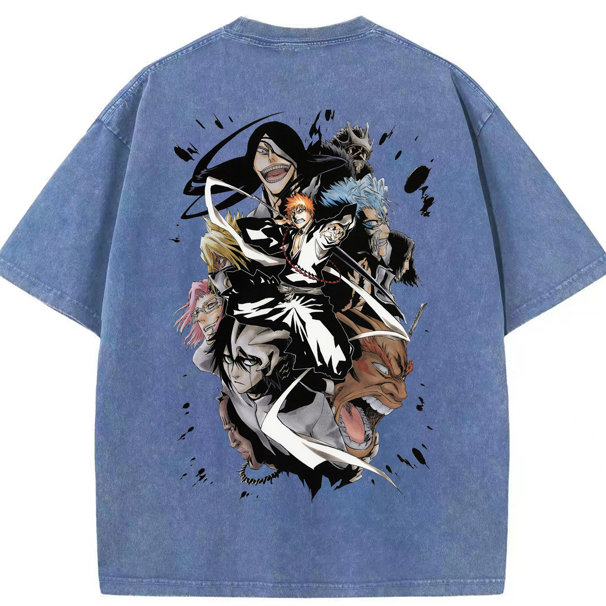（画像用） ブリーチ 黒崎一護（くろさき いちご）BLEACH Kurosaki Ichigo 綿100% ヴィンテージ風 半袖Tシャツ（背面プリント）