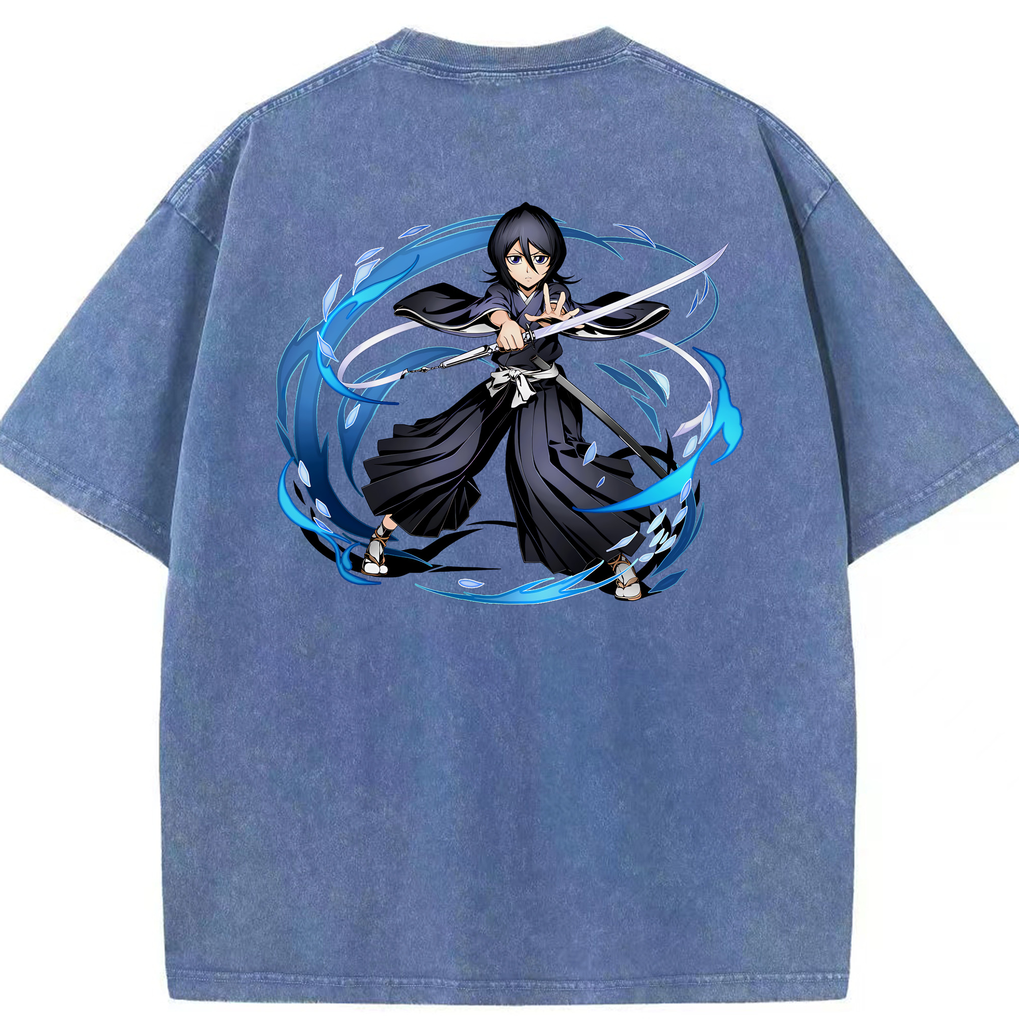 （画像用） ブリーチ 朽木ルキア BLEACH Kuchiki Rukia 綿100% ヴィンテージ風 半袖Tシャツ（背面プリント）