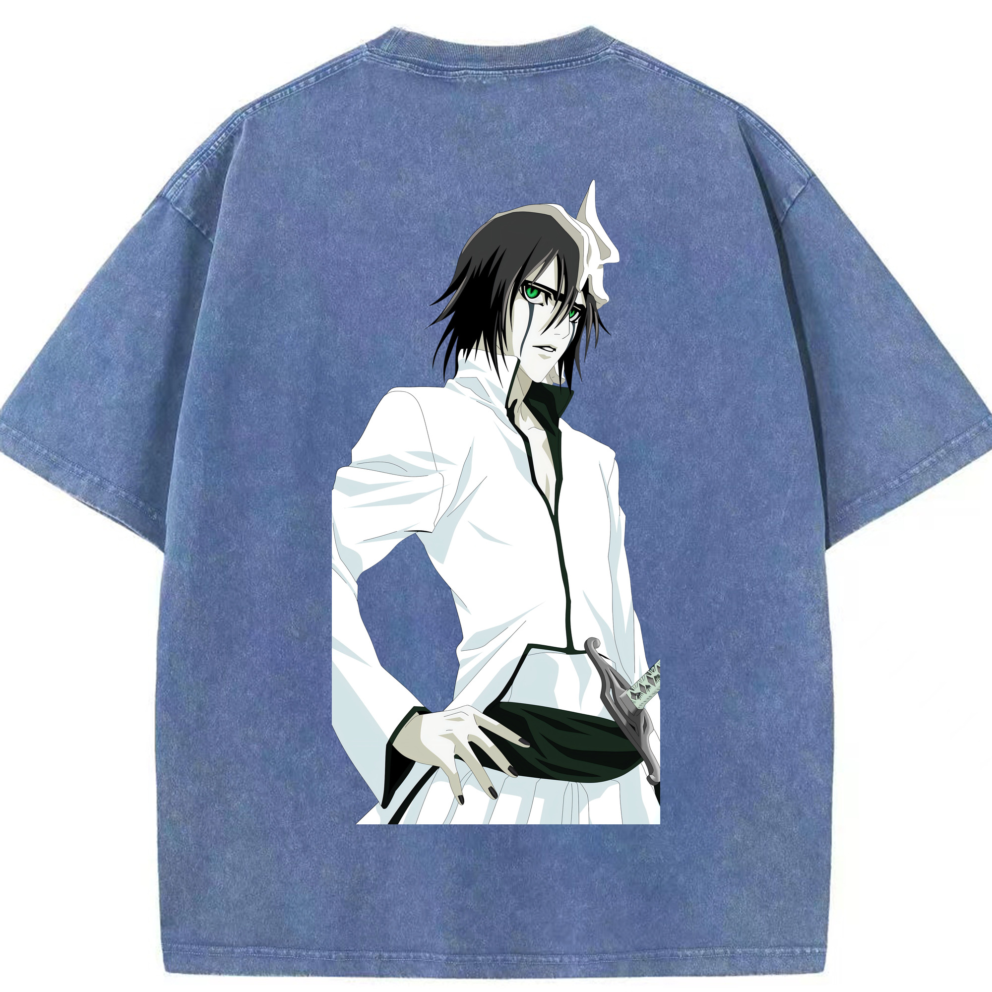 （画像用） ブリーチ ウルキオラ·シファー BLEACH Ulquiorra cifer 綿100% ヴィンテージ風 半袖Tシャツ（背面プリント）