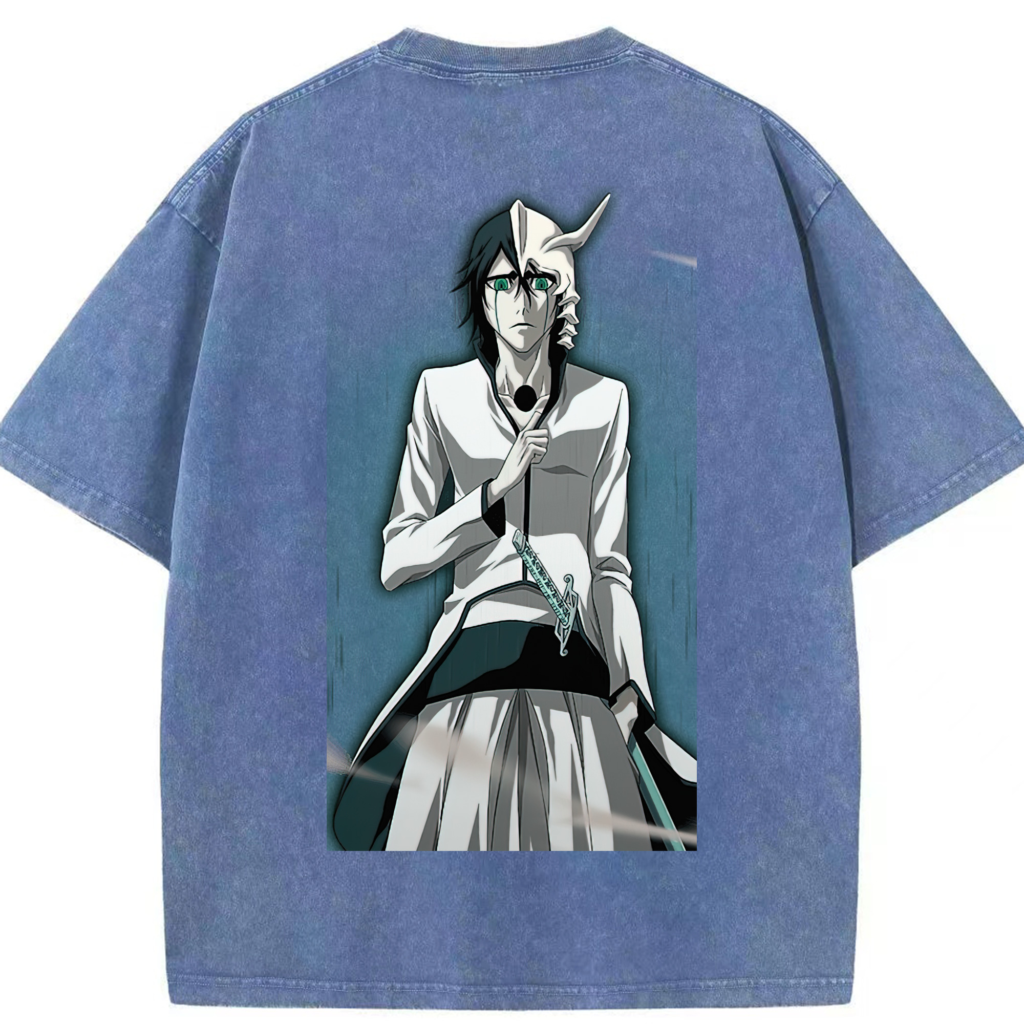 （画像用） ブリーチ ウルキオラ·シファー BLEACH Ulquiorra cifer 綿100% ヴィンテージ風 半袖Tシャツ（背面プリント）