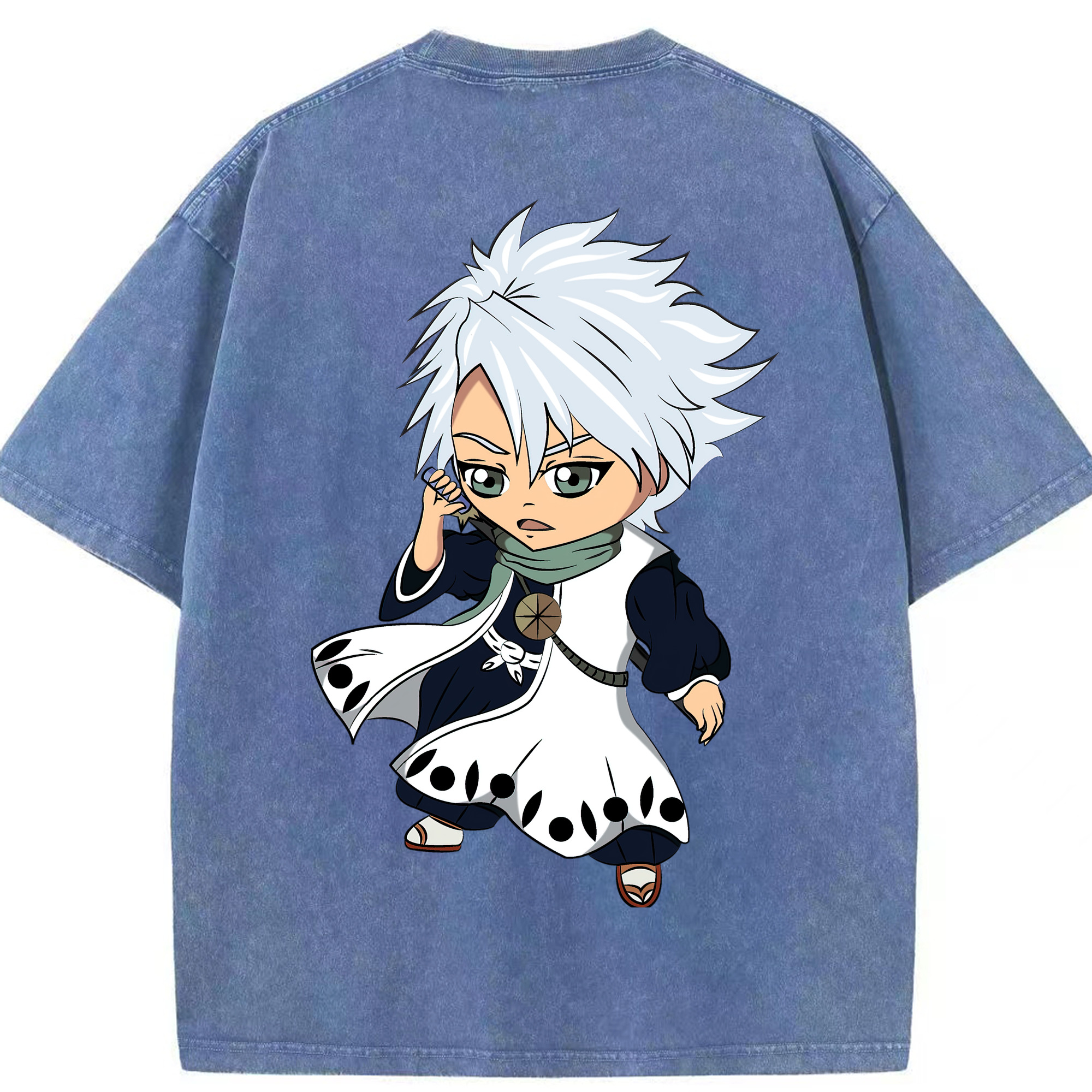 （画像用） ブリーチ 日番谷冬獅郎（ひつがや とうしろう） BLEACH Hitsugaya Toushirou 綿100% ヴィンテージ風 半袖Tシャツ（背面プリント）