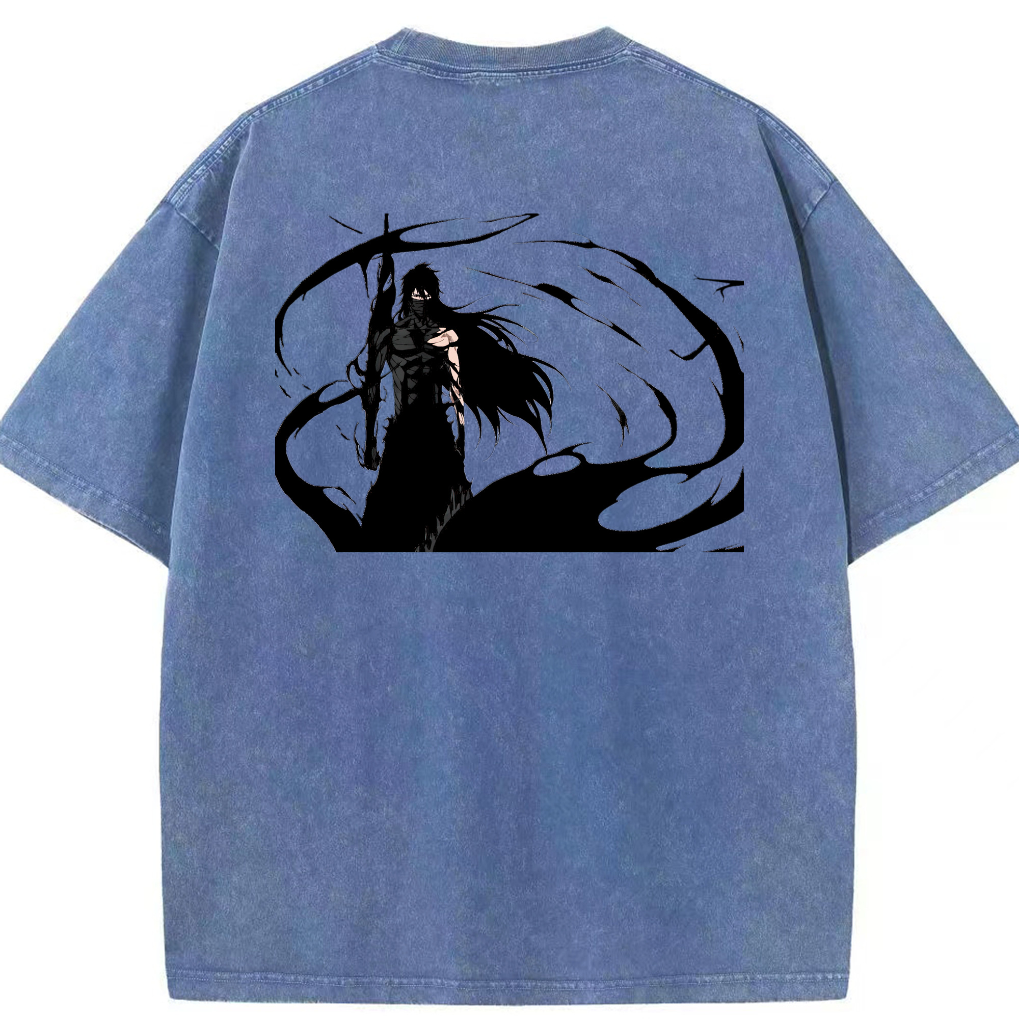（画像用） ブリーチ 黒崎一護（くろさき いちご）BLEACH Kurosaki Ichigo 綿100% ヴィンテージ風 半袖Tシャツ（背面プリント）