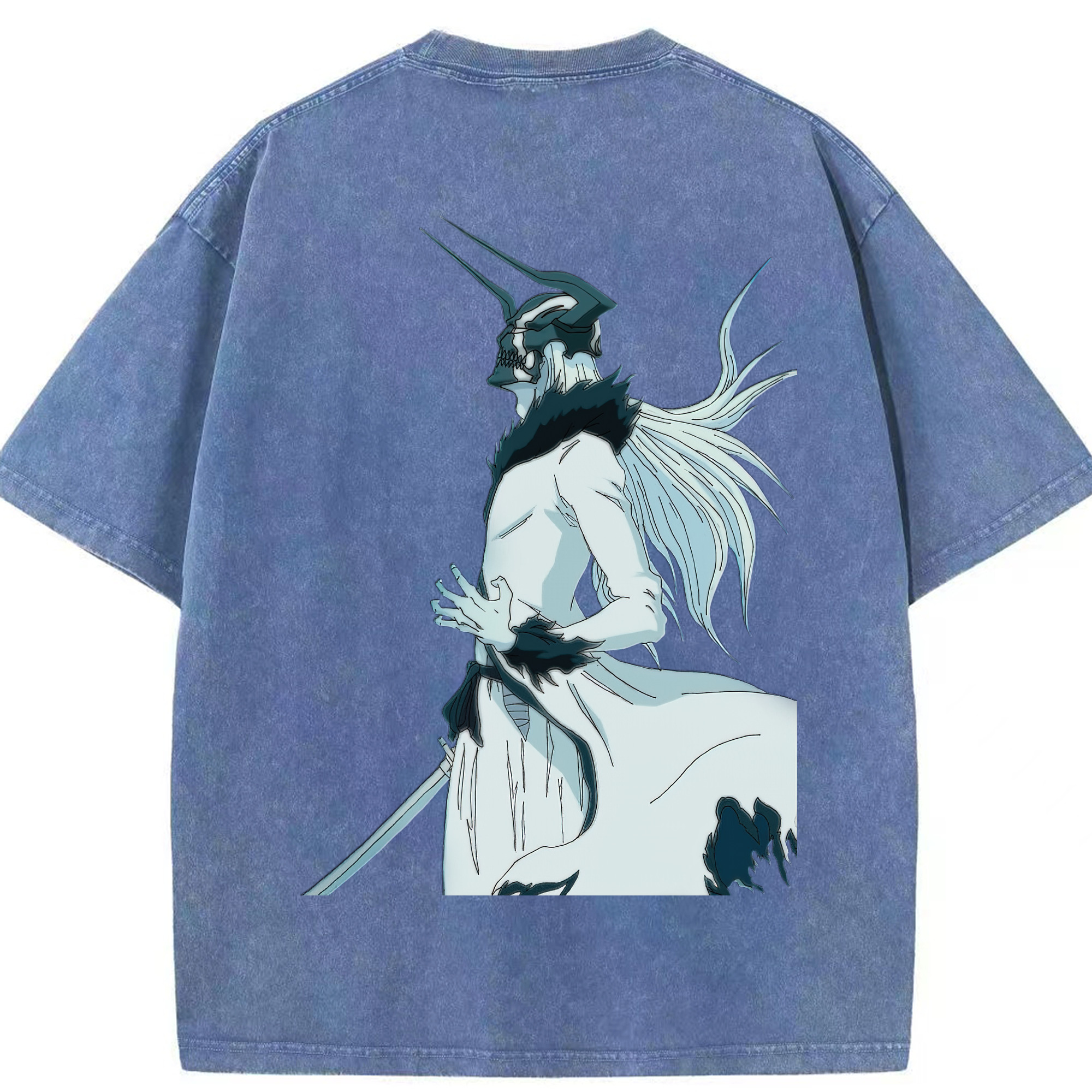 （画像用） ブリーチ 黒崎一護（くろさき いちご）BLEACH Kurosaki Ichigo 綿100% ヴィンテージ風 半袖Tシャツ（背面プリント）