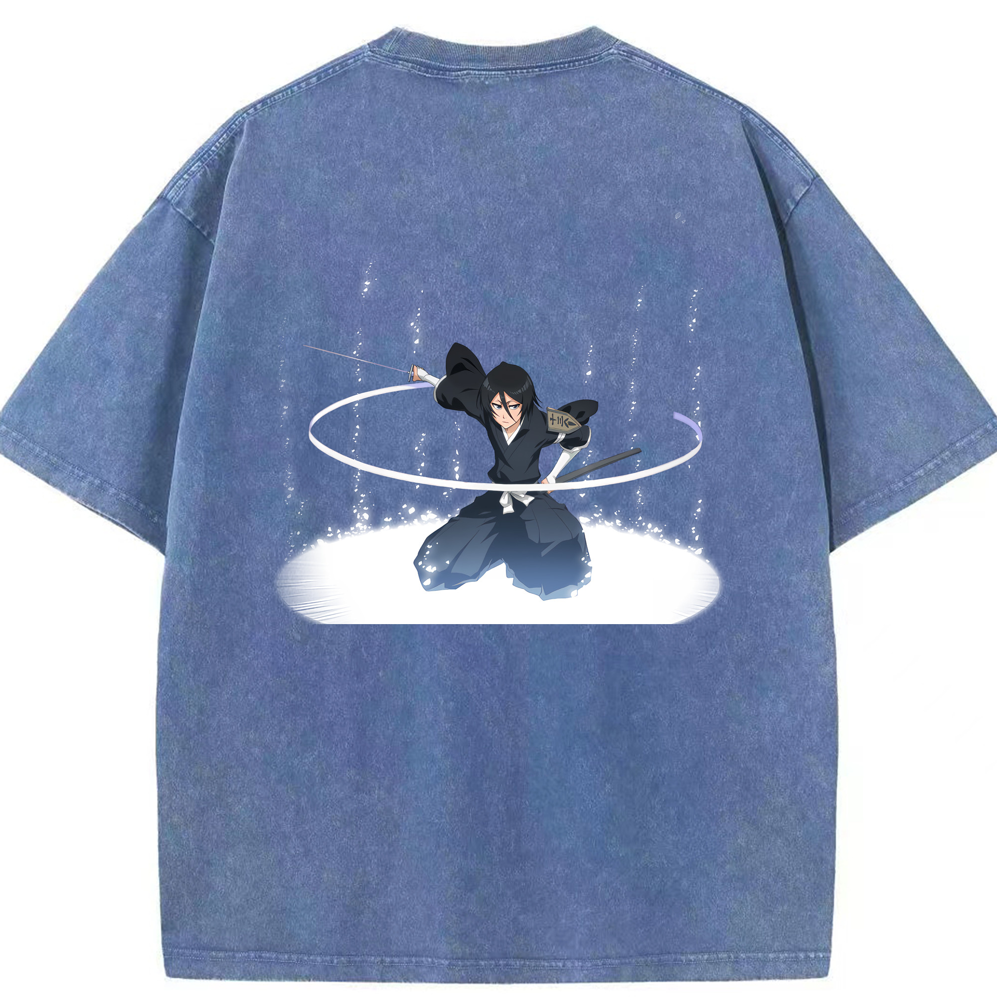 （画像用） ブリーチ 朽木ルキア BLEACH Kuchiki Rukia 綿100% ヴィンテージ風 半袖Tシャツ（背面プリント）