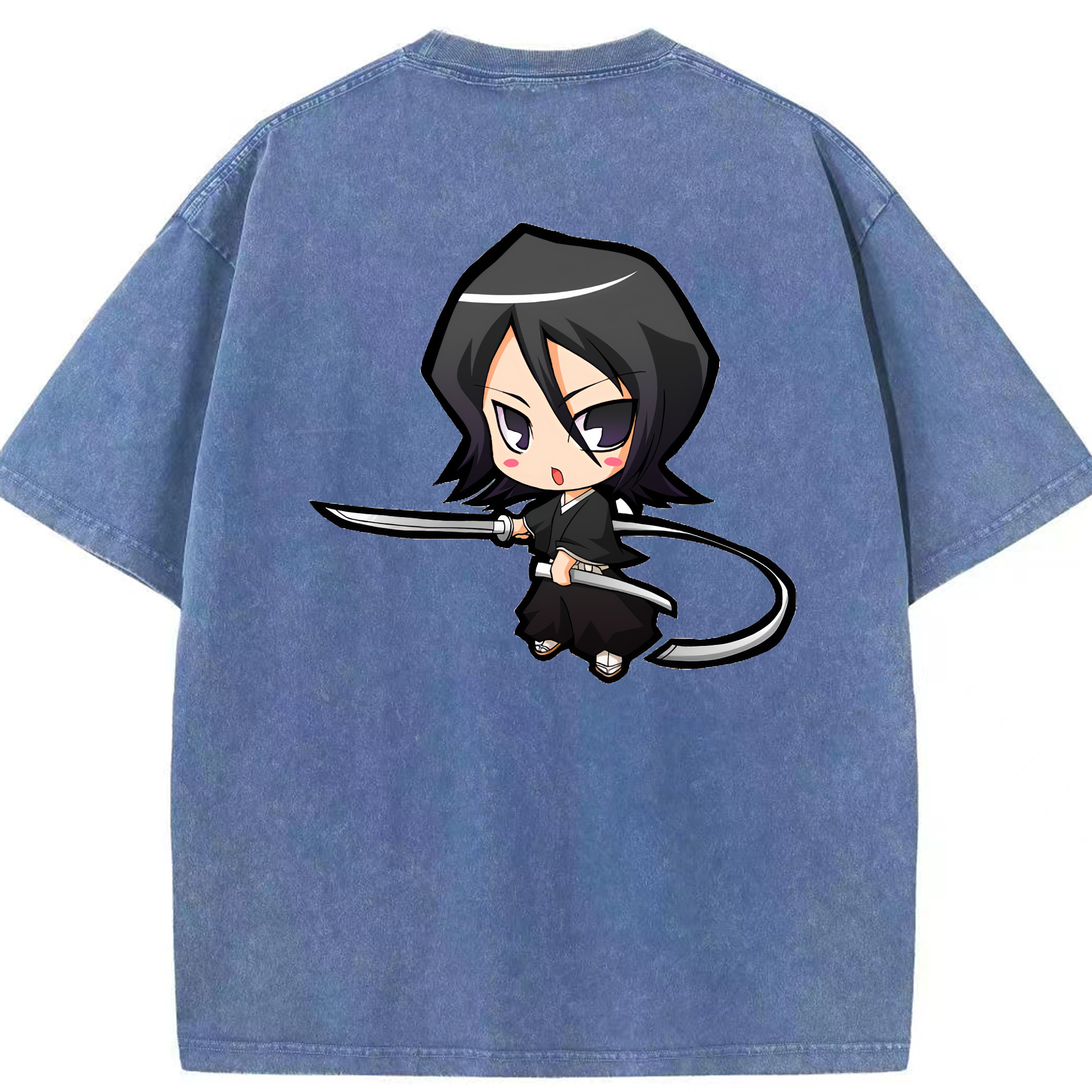 （画像用） ブリーチ 朽木ルキア BLEACH Kuchiki Rukia 綿100% ヴィンテージ風 半袖Tシャツ（背面プリント）
