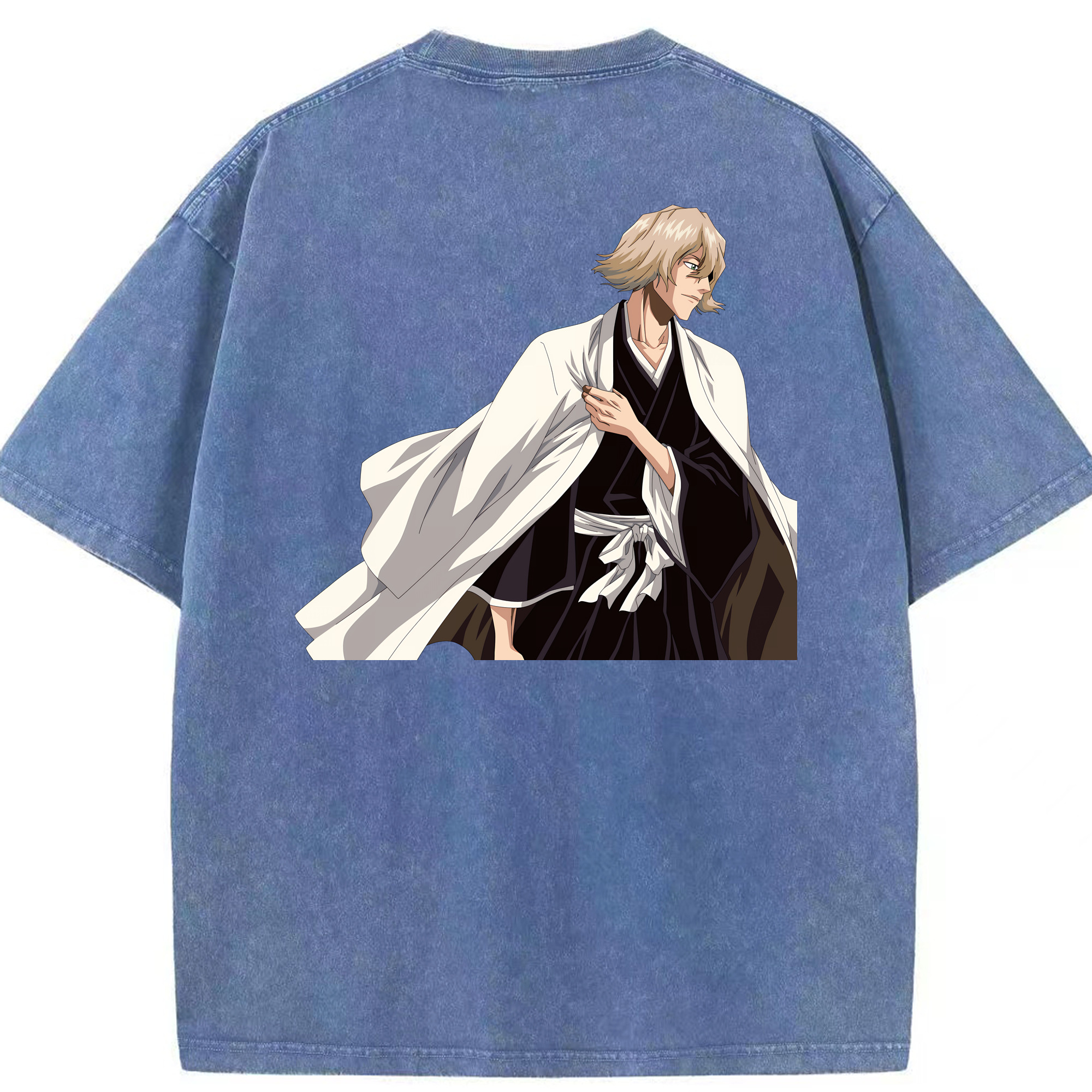 （画像用） "ブリーチ 浦原 喜助（うらはら きすけ） BLEACH Urahara Kisuke " 綿100% ヴィンテージ風 半袖Tシャツ（背面プリント）
