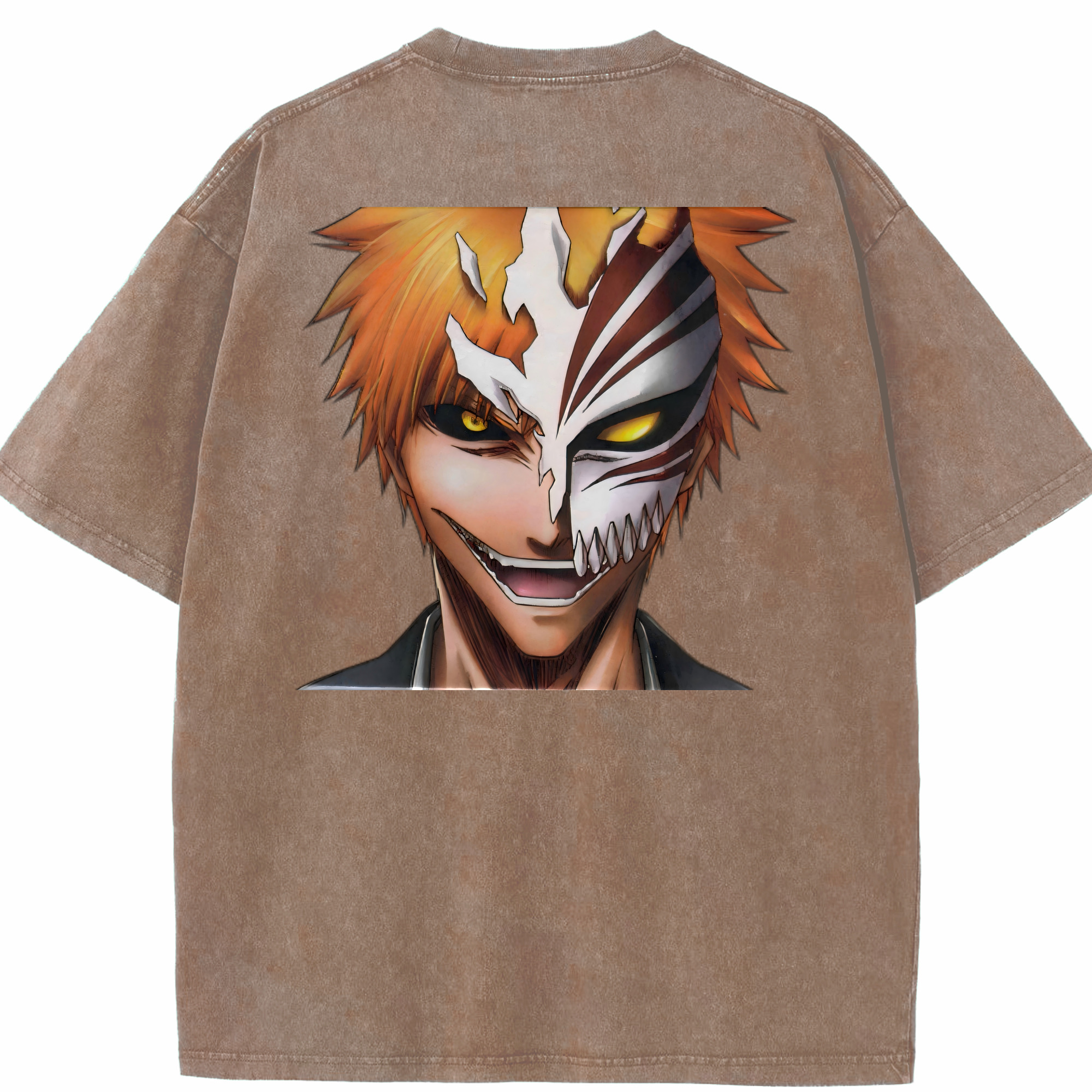 （画像用） ブリーチ 黒崎一護（くろさき いちご）BLEACH Kurosaki Ichigo 綿100% ヴィンテージ風 半袖Tシャツ（背面プリント）