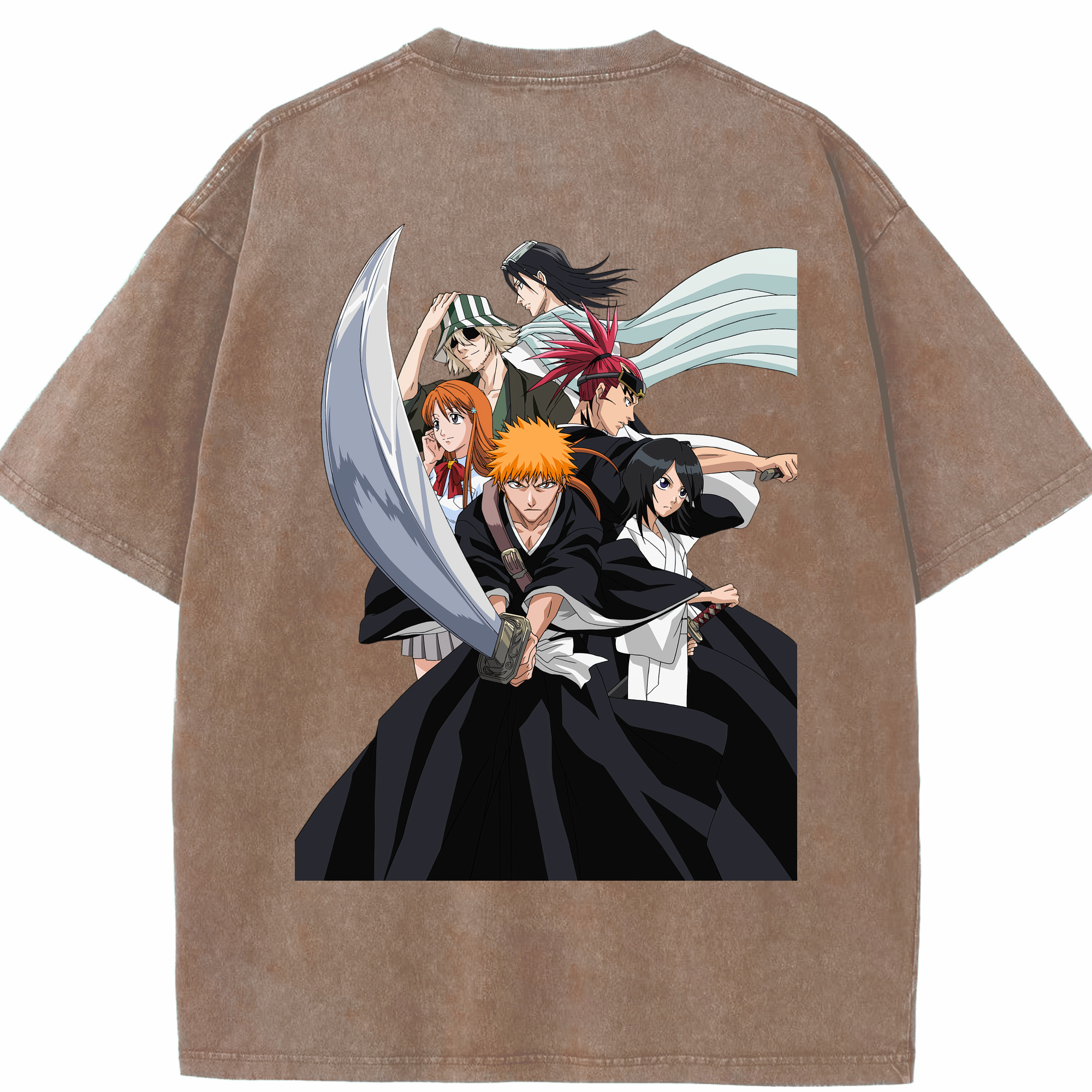 （画像用） ブリーチ 黒崎一護（くろさき いちご）BLEACH Kurosaki Ichigo 綿100% ヴィンテージ風 半袖Tシャツ（背面プリント）
