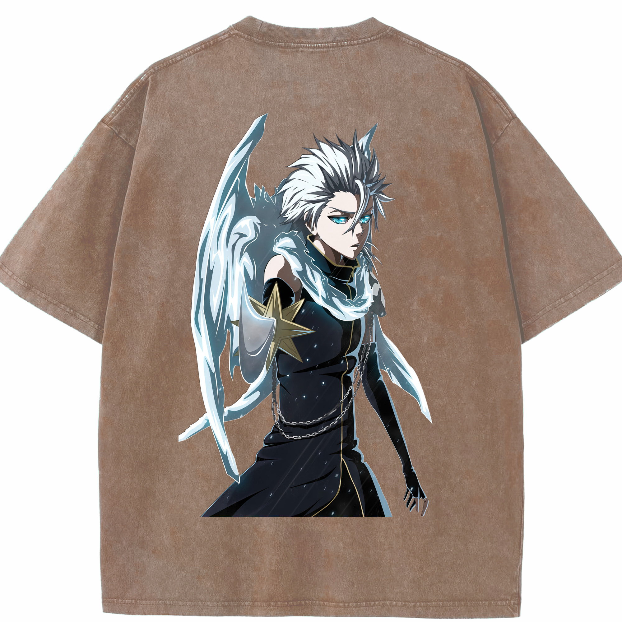 （画像用） ブリーチ 日番谷冬獅郎（ひつがや とうしろう） BLEACH Hitsugaya Toushirou 綿100% ヴィンテージ風 半袖Tシャツ（背面プリント）