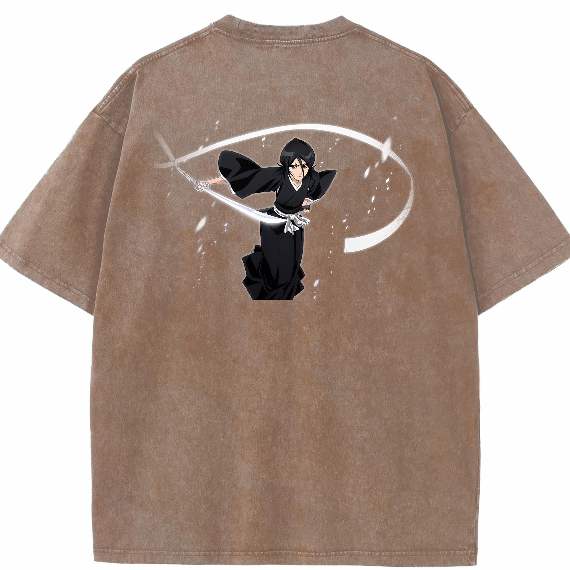 （画像用） ブリーチ 朽木ルキア BLEACH Kuchiki Rukia 綿100% ヴィンテージ風 半袖Tシャツ（背面プリント）