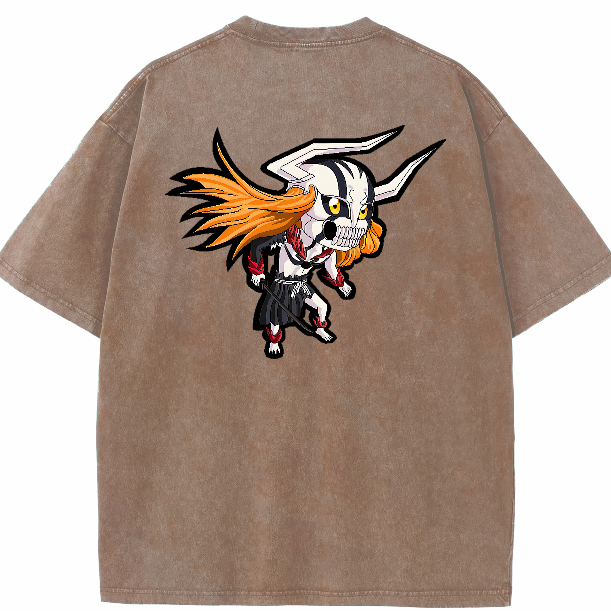 （画像用） ブリーチ 黒崎一護（くろさき いちご）BLEACH Kurosaki Ichigo 綿100% ヴィンテージ風 半袖Tシャツ（背面プリント）