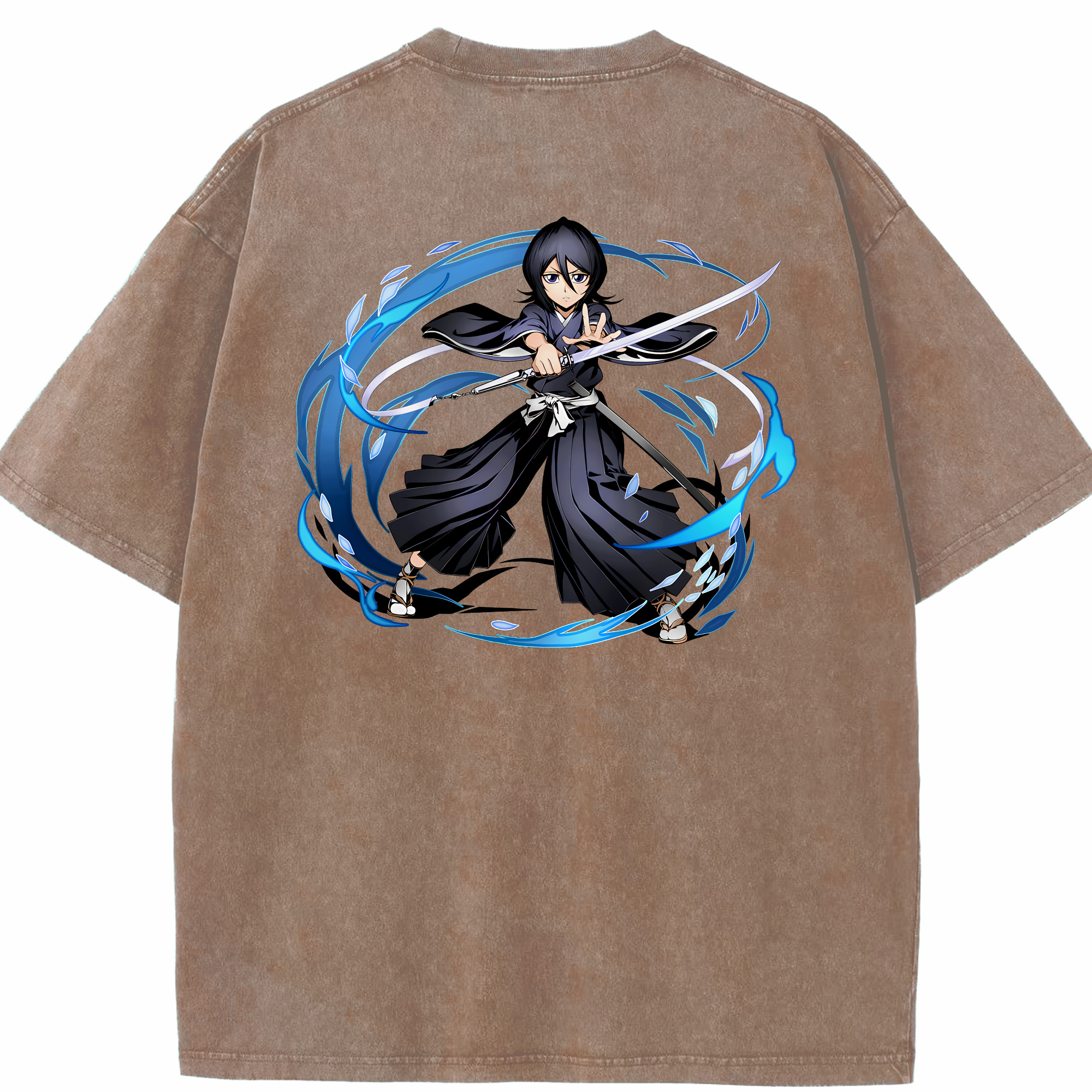 （画像用） ブリーチ 朽木ルキア BLEACH Kuchiki Rukia 綿100% ヴィンテージ風 半袖Tシャツ（背面プリント）