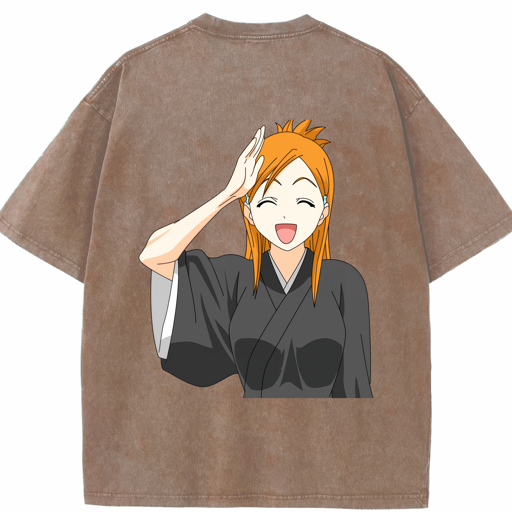 （画像用） ブリーチ 井上織姫（いのうえおりひめ） BLEACH Inoue Orihime 綿100% ヴィンテージ風 半袖Tシャツ（背面プリント）