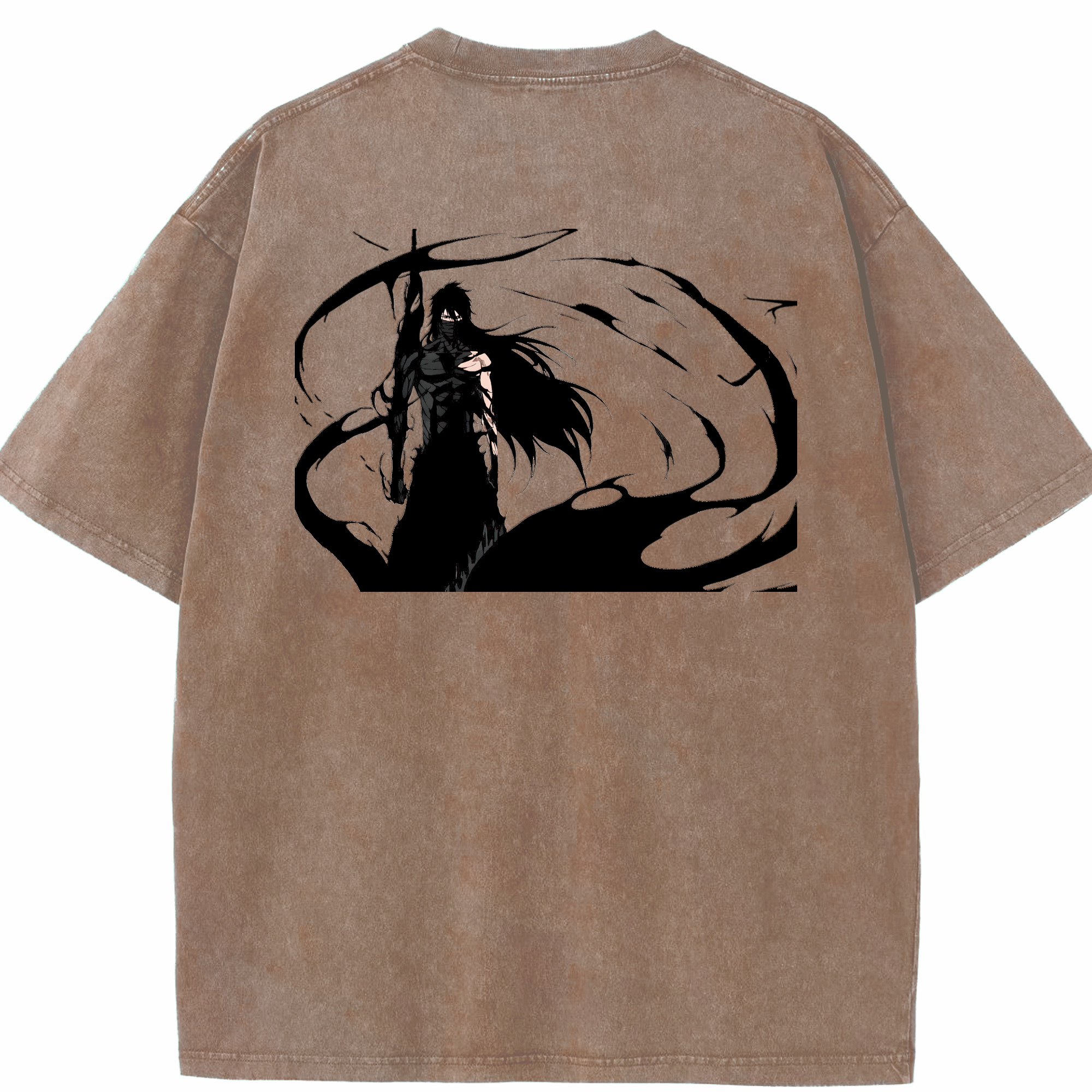 （画像用） ブリーチ 黒崎一護（くろさき いちご）BLEACH Kurosaki Ichigo 綿100% ヴィンテージ風 半袖Tシャツ（背面プリント）