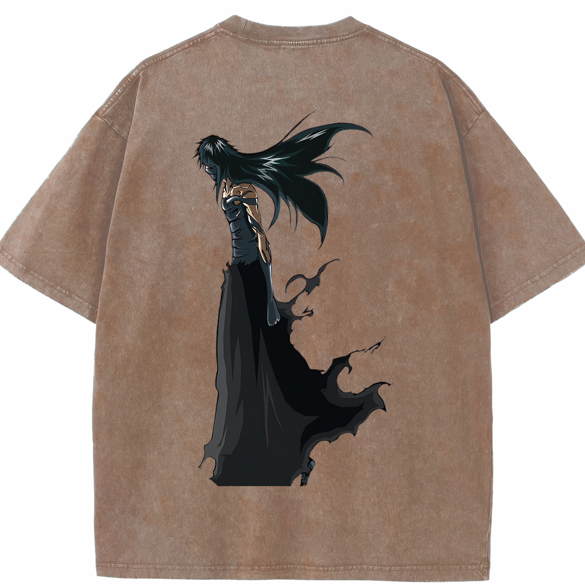 （画像用） ブリーチ 黒崎一護（くろさき いちご）BLEACH Kurosaki Ichigo 綿100% ヴィンテージ風 半袖Tシャツ（背面プリント）