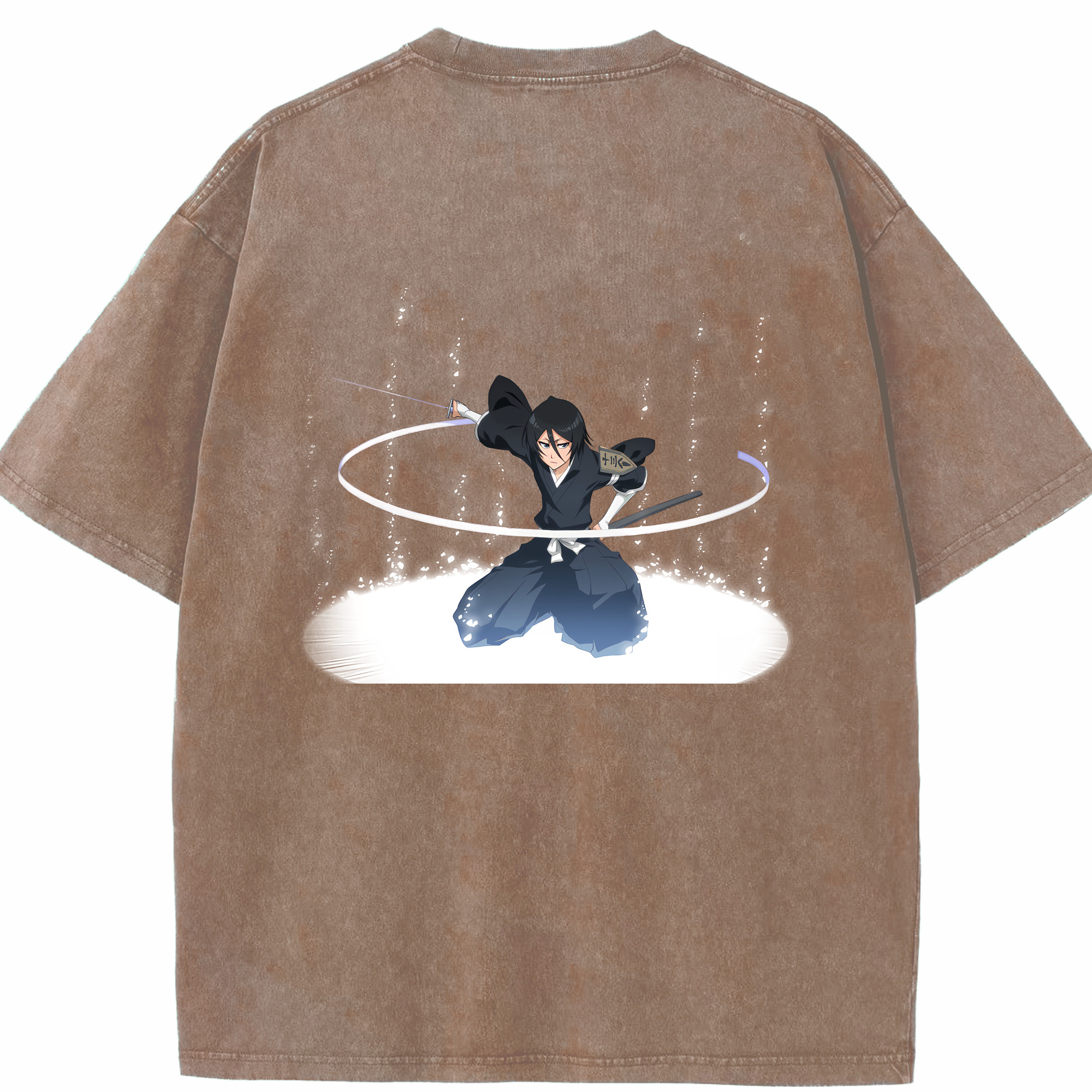 （画像用） ブリーチ 朽木ルキア BLEACH Kuchiki Rukia 綿100% ヴィンテージ風 半袖Tシャツ（背面プリント）