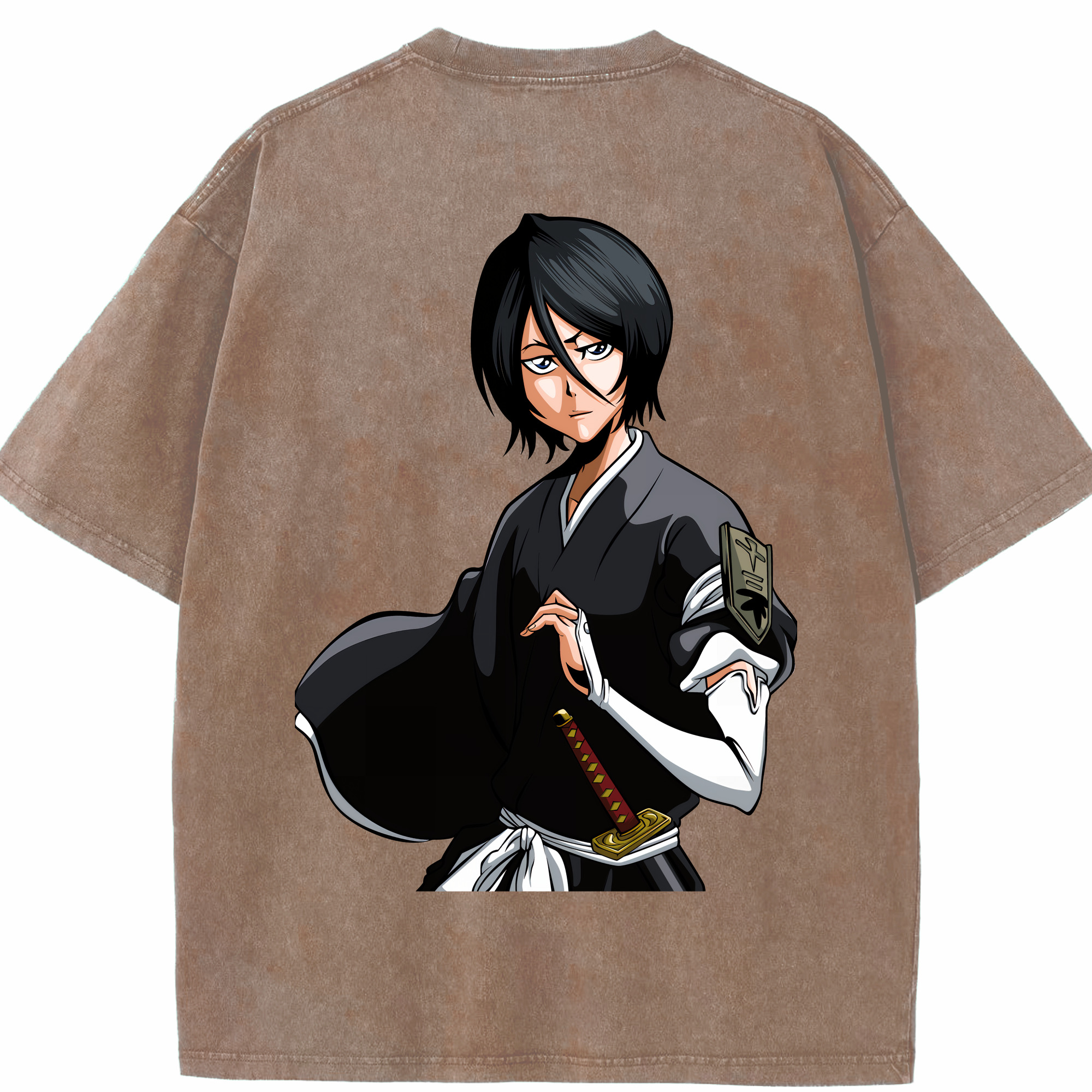 （画像用） ブリーチ 朽木ルキア BLEACH Kuchiki Rukia 綿100% ヴィンテージ風 半袖Tシャツ（背面プリント）