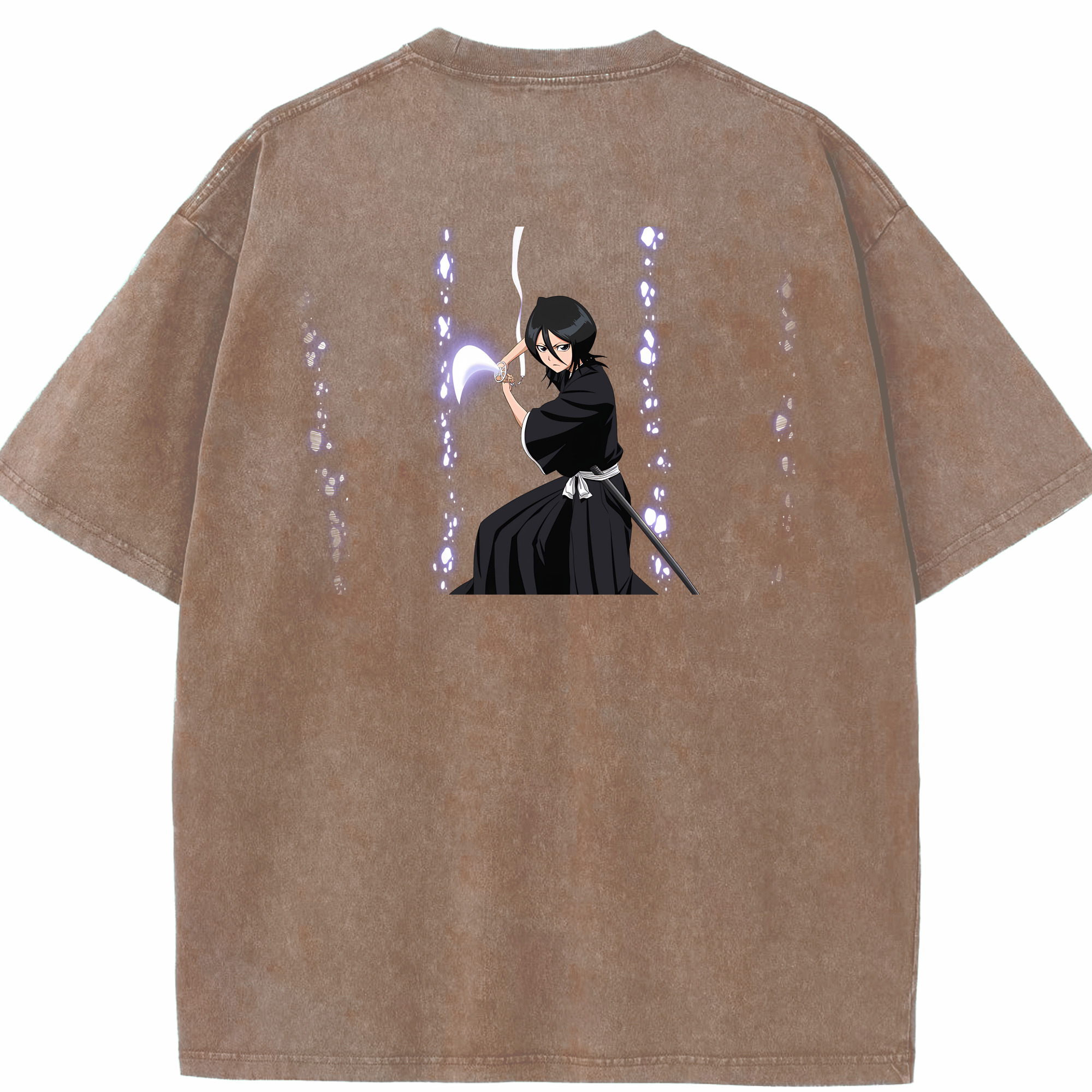 （画像用） ブリーチ 朽木ルキア BLEACH Kuchiki Rukia 綿100% ヴィンテージ風 半袖Tシャツ（背面プリント）