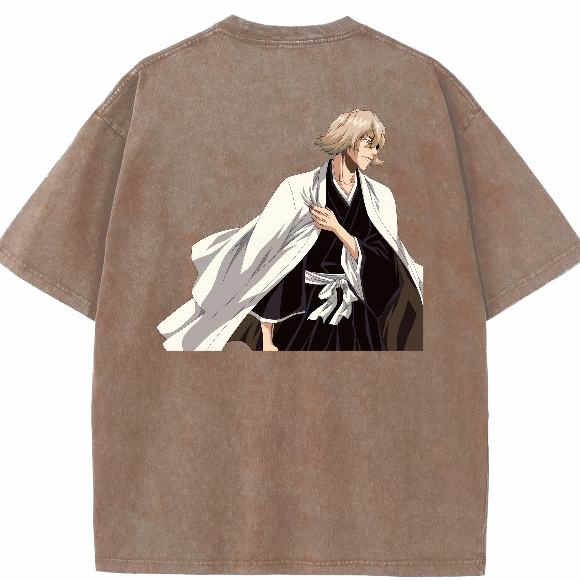 （画像用） "ブリーチ 浦原 喜助（うらはら きすけ） BLEACH Urahara Kisuke " 綿100% ヴィンテージ風 半袖Tシャツ（背面プリント）