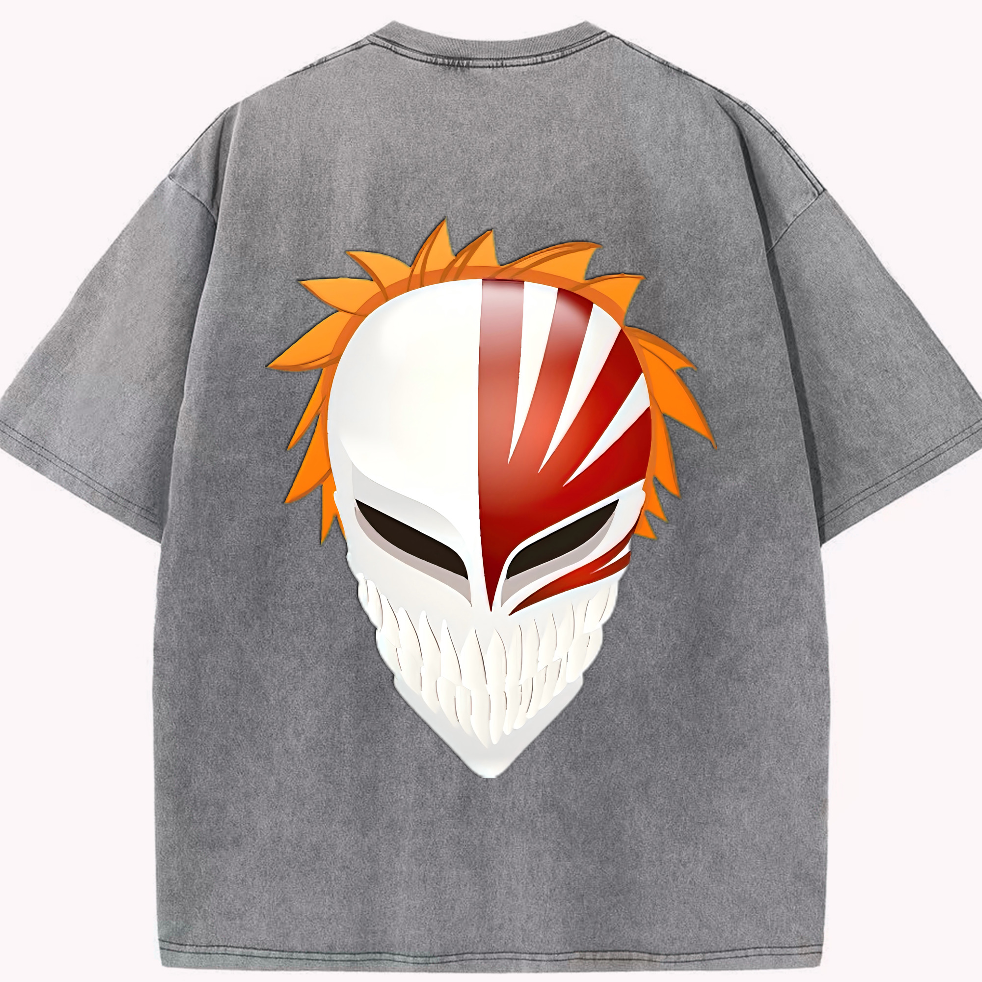 （画像用） ブリーチ 黒崎一護（くろさき いちご）BLEACH Kurosaki Ichigo 綿100% ヴィンテージ風 半袖Tシャツ（背面プリント）